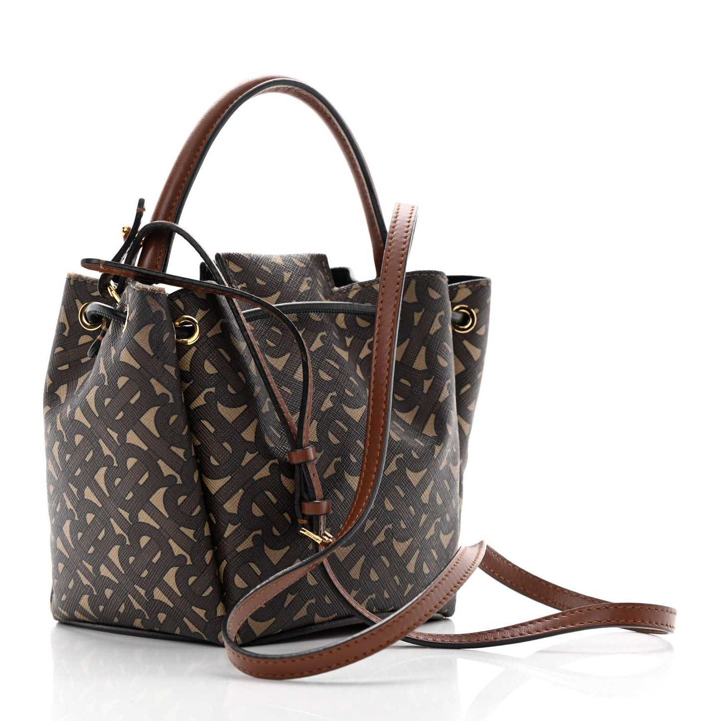 E-canvas Monogram TB Bucket Bag Bridle Brown