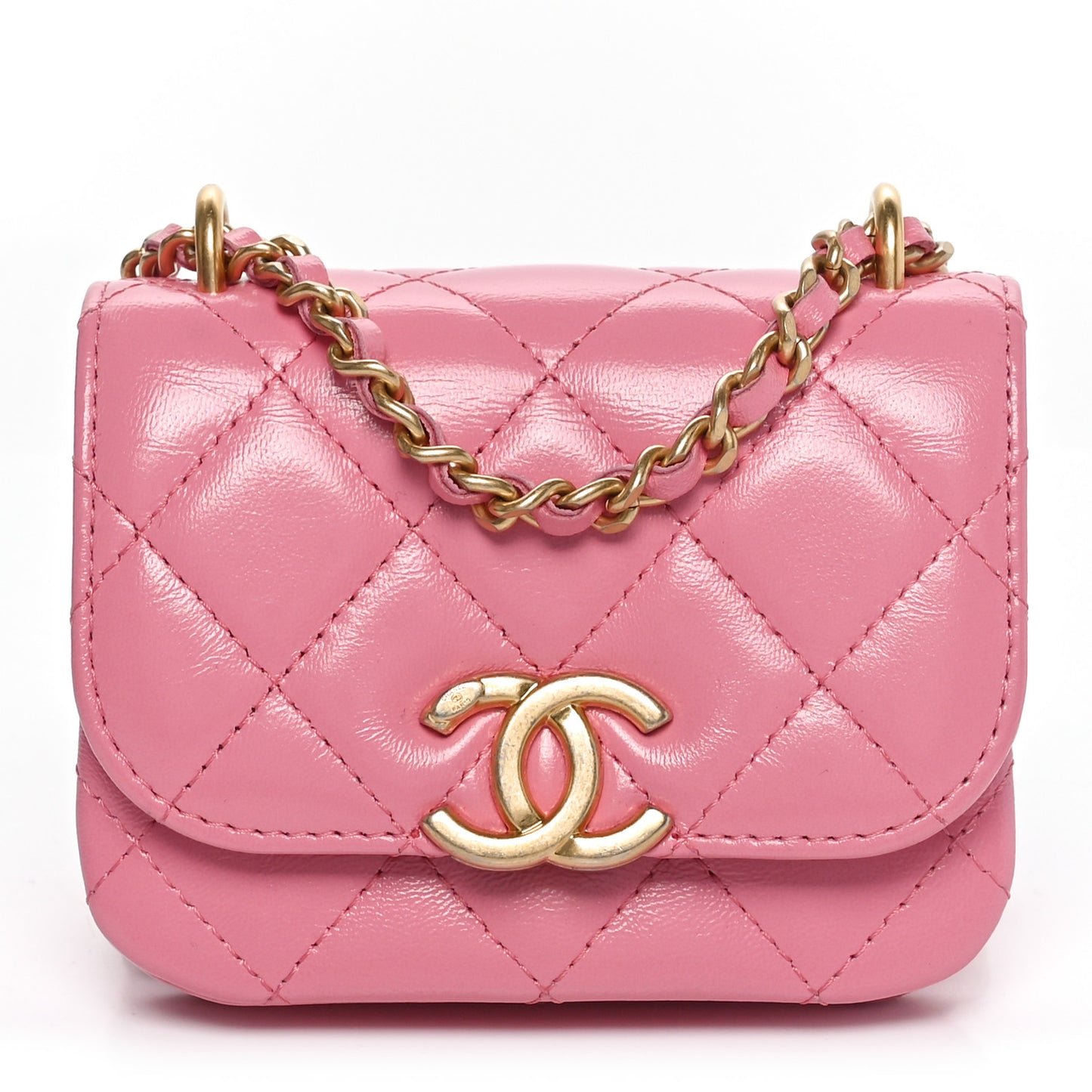 Quilted CC Mini Flap Pink