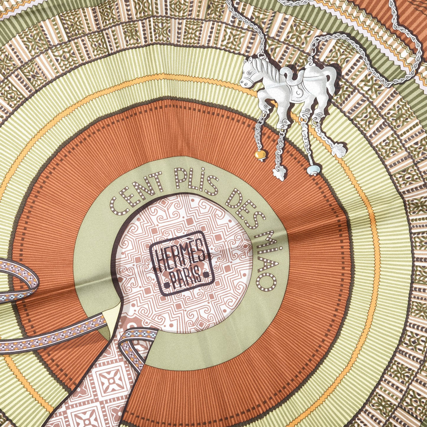 Silk Cent Plis De Miao Scarf 90 Terracotta Loden