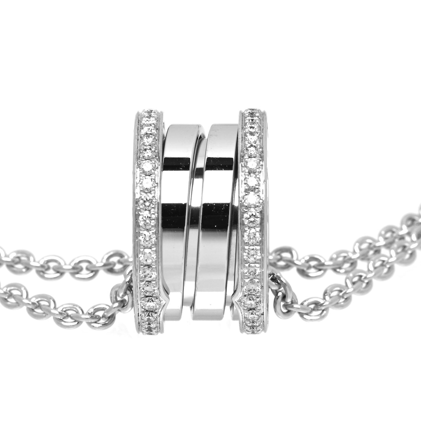 18K White Gold Diamond B.Zero1 Pendant Necklace