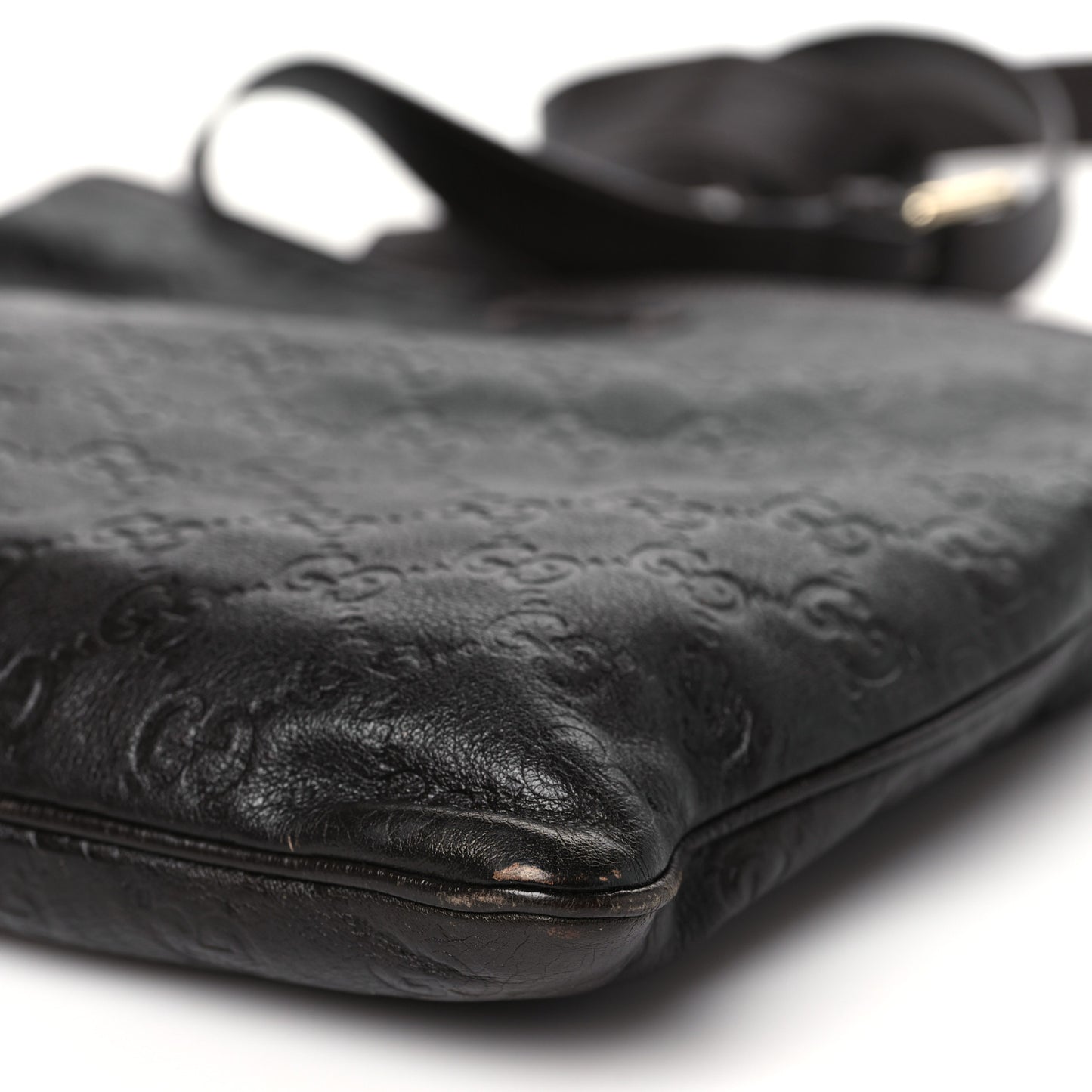 Guccissima Medium Flat Messenger Bag Dark Brown Dark Brown