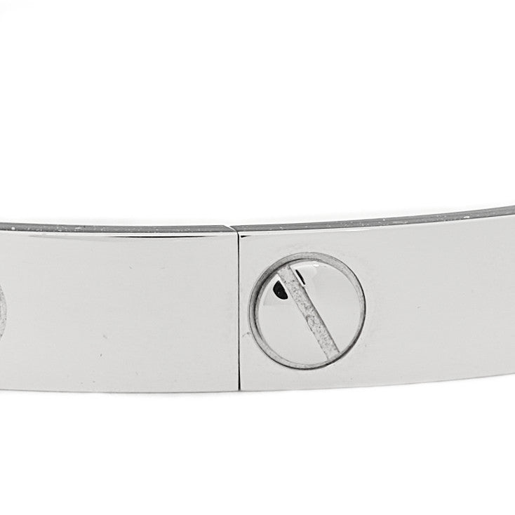 Cartier 18K White Gold 4 Diamond LOVE Bracelet 16 7 of 8