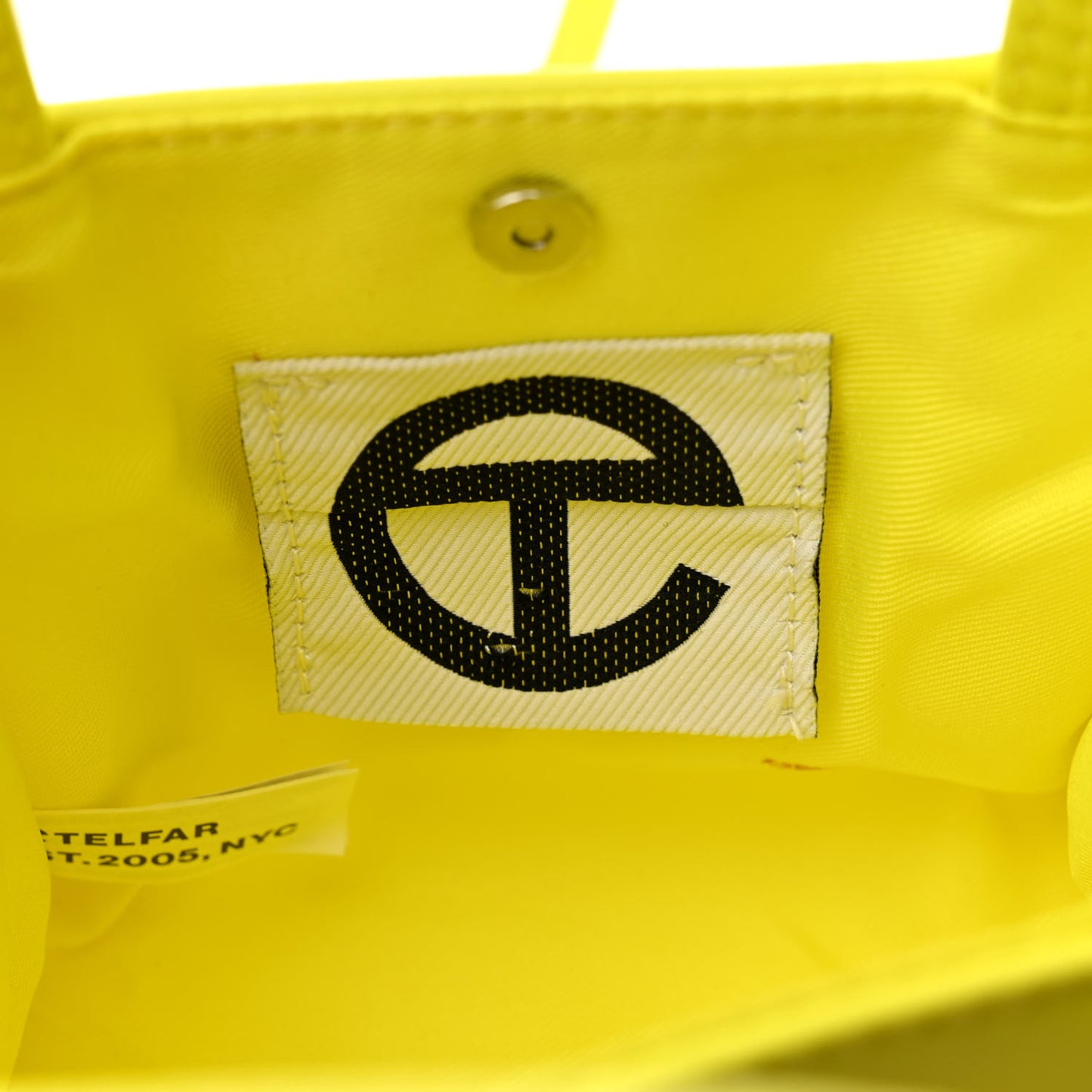 Vegan Leather Small Shopping Bag Highlighter Yellow