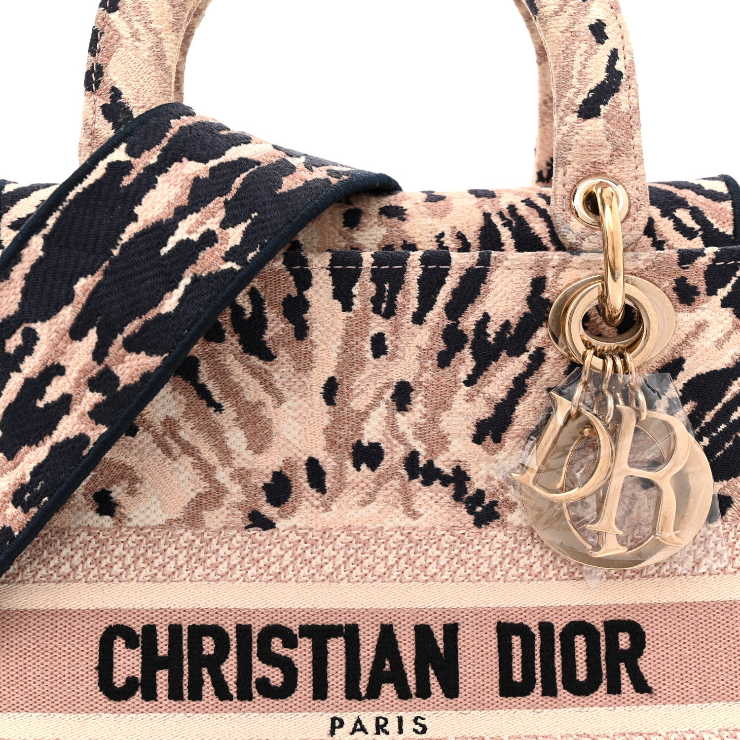 Christian Dior CHRISTIAN DIOR Canvas Embroidered Medium Tie And Dior Lady D-Light 8 of 14