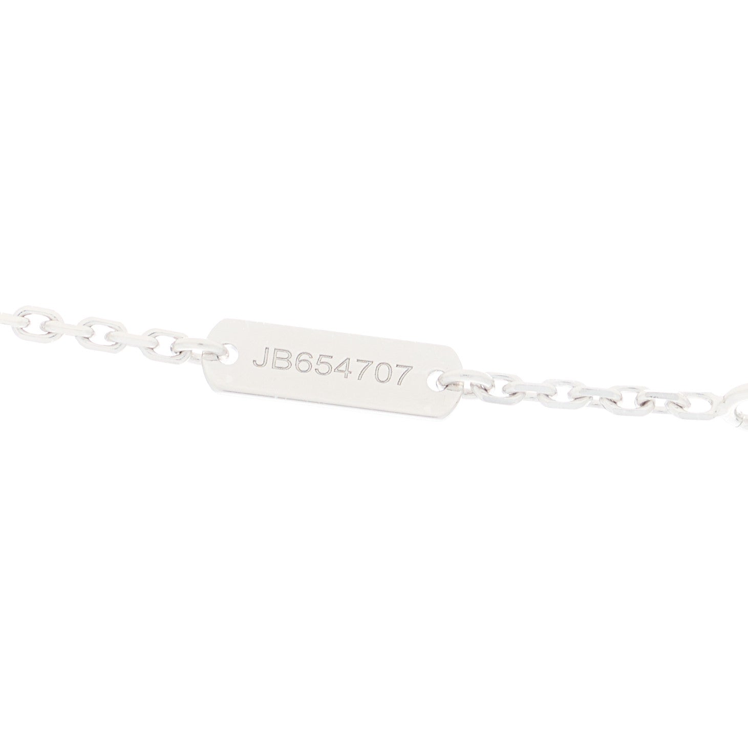 Van Cleef & Arpels 18K White Gold Diamond Guilloche Vintage Alhambra Pendant Necklace 3 of 5