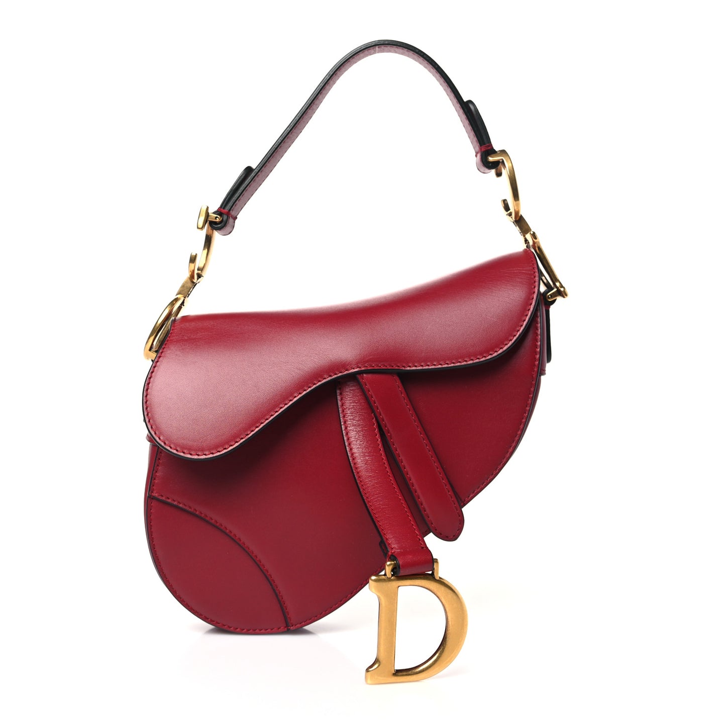 Calfskin Mini Saddle Bag Red