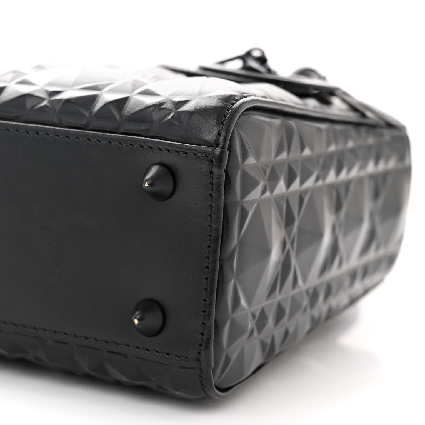 Calfskin Cannage Diamond Small My ABCDior Lady Dior Black