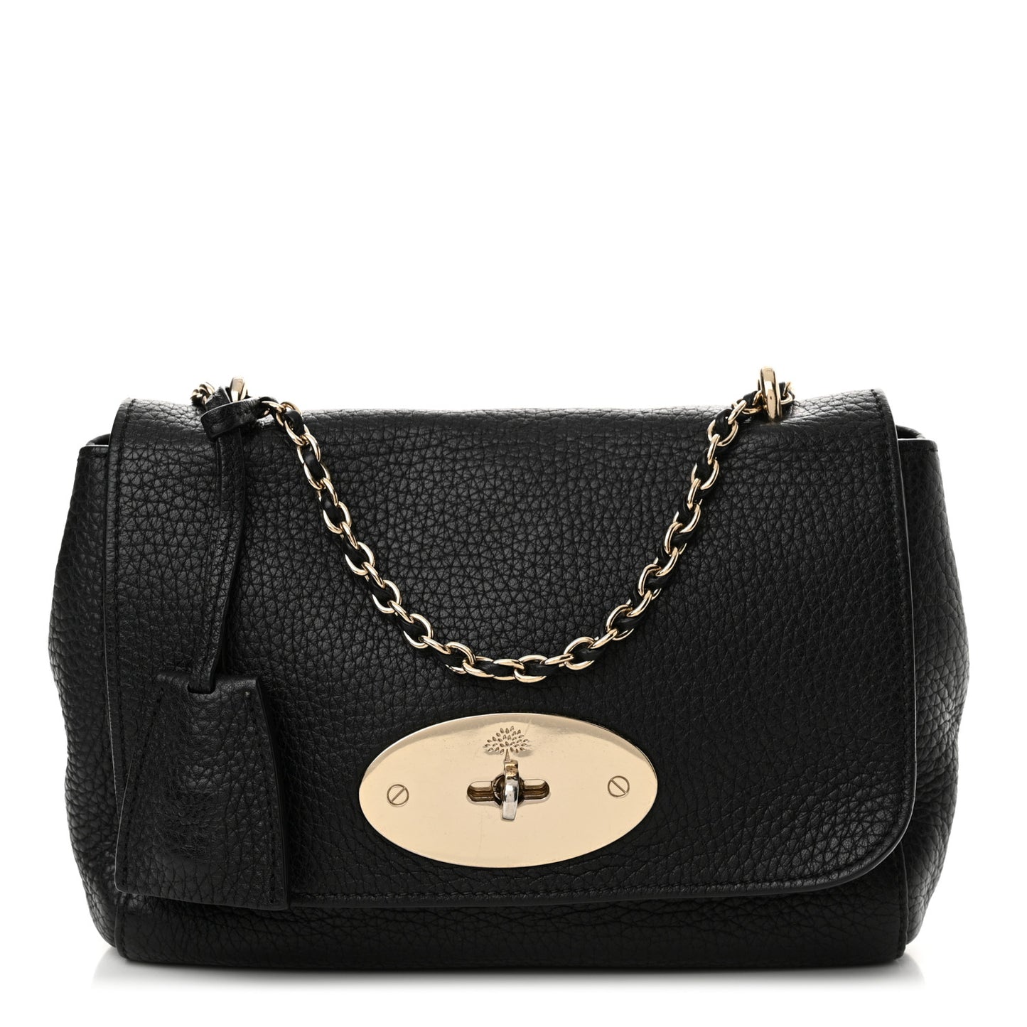Glossy Goatskin Small Lily Flap Black