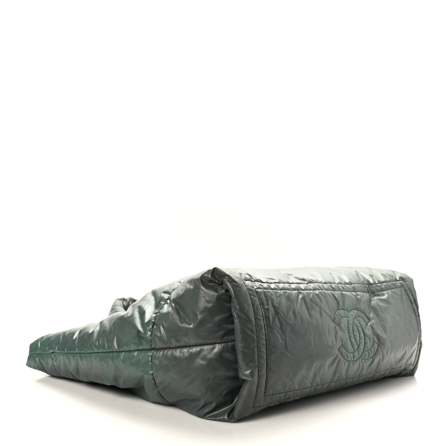 Nylon Quilted Medium Coco Cocoon Reversible Tote Green