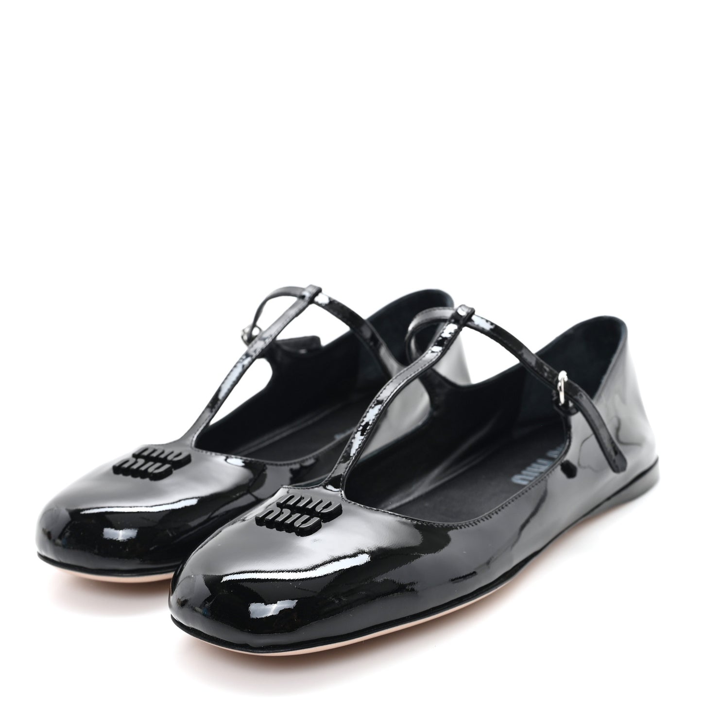 Vernice Logo T-Strap Ballerina Flats 37.5 Black