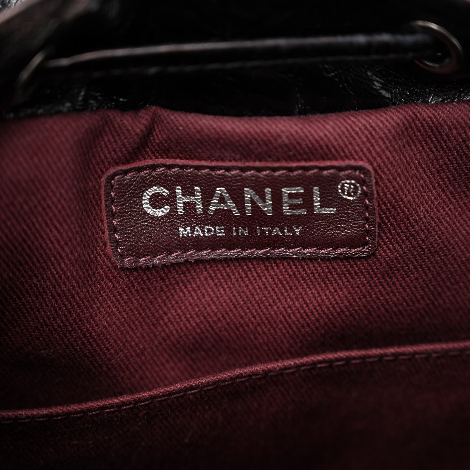 Chanel Glazed Calfskin Shearling Quilted Small Mountain Backpack Black Ivory 6 of 10