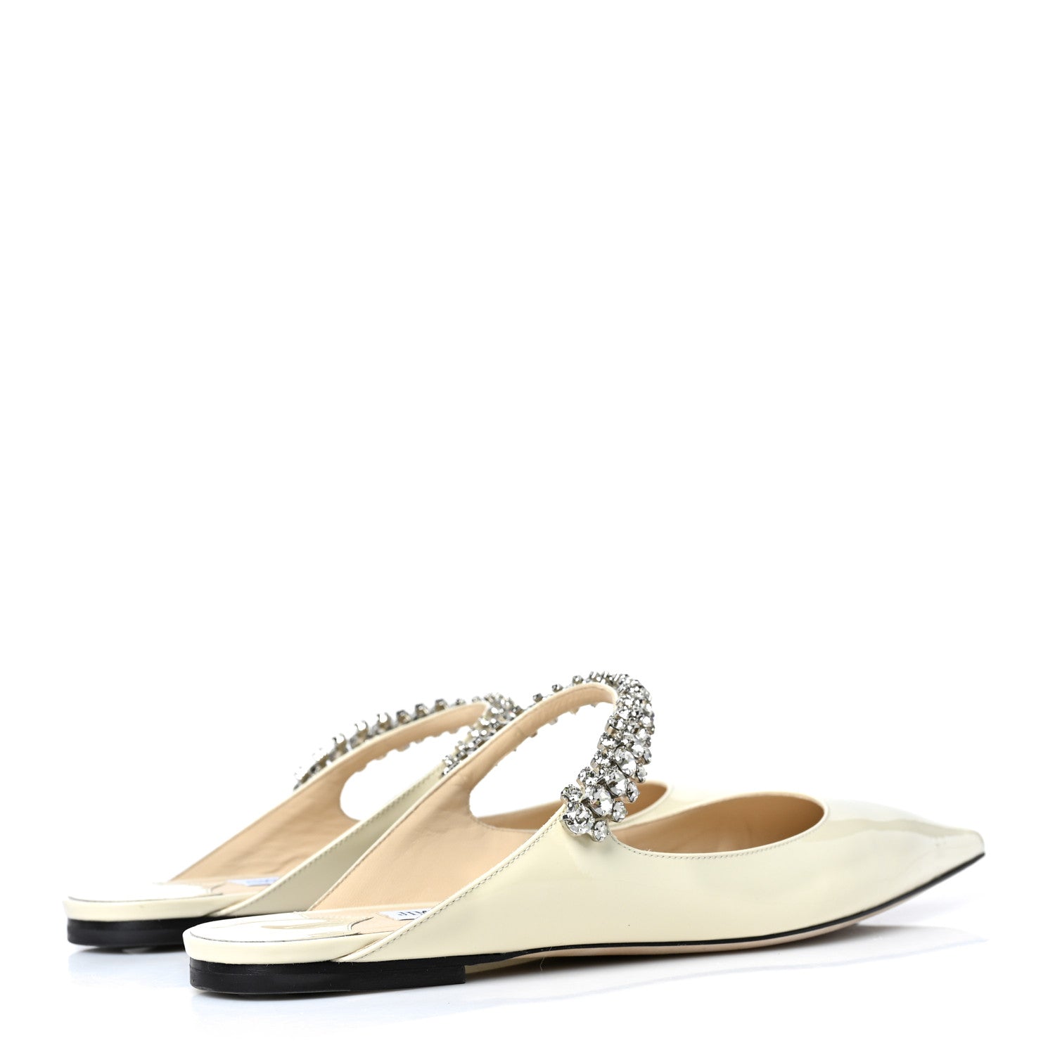 Jimmy Choo Patent Calfskin Bing 100 Mules 41 Linen 4 of 7