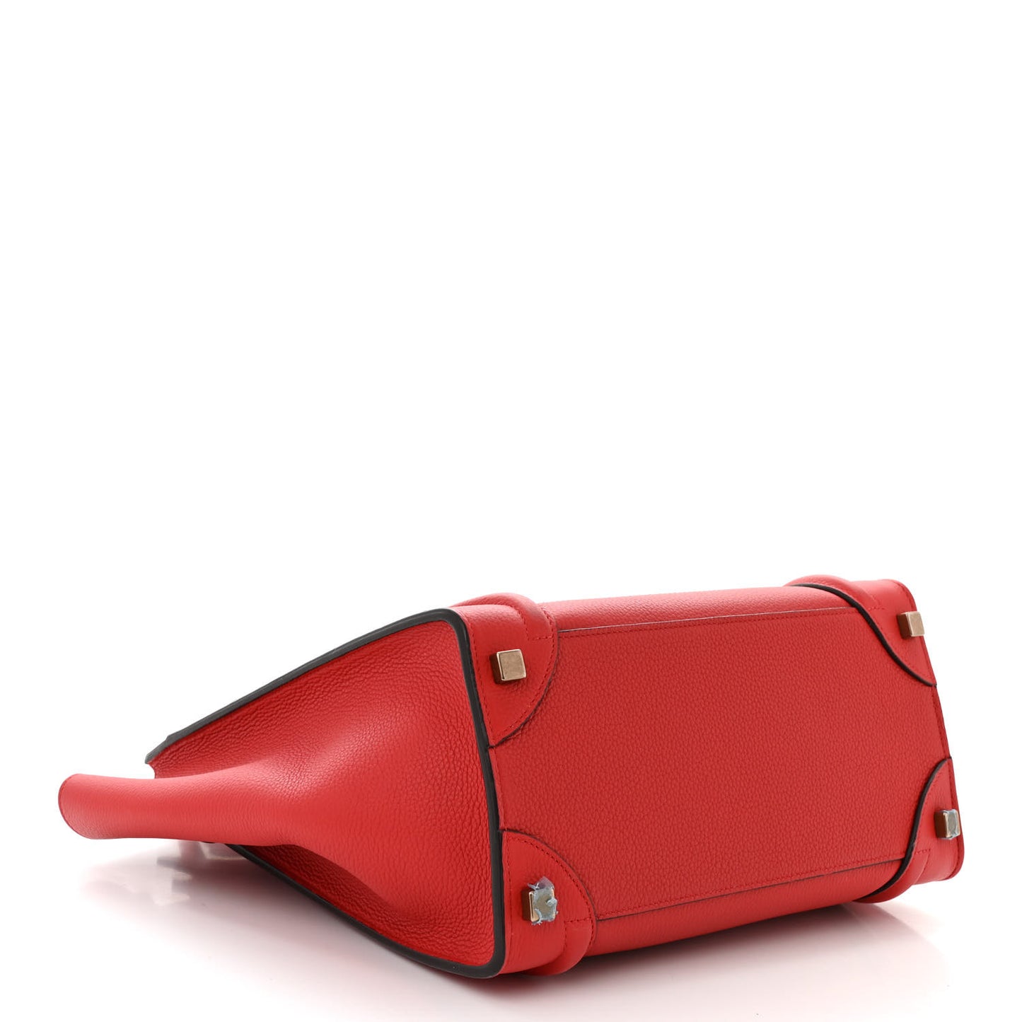 Drummed Calfskin Micro Luggage Red