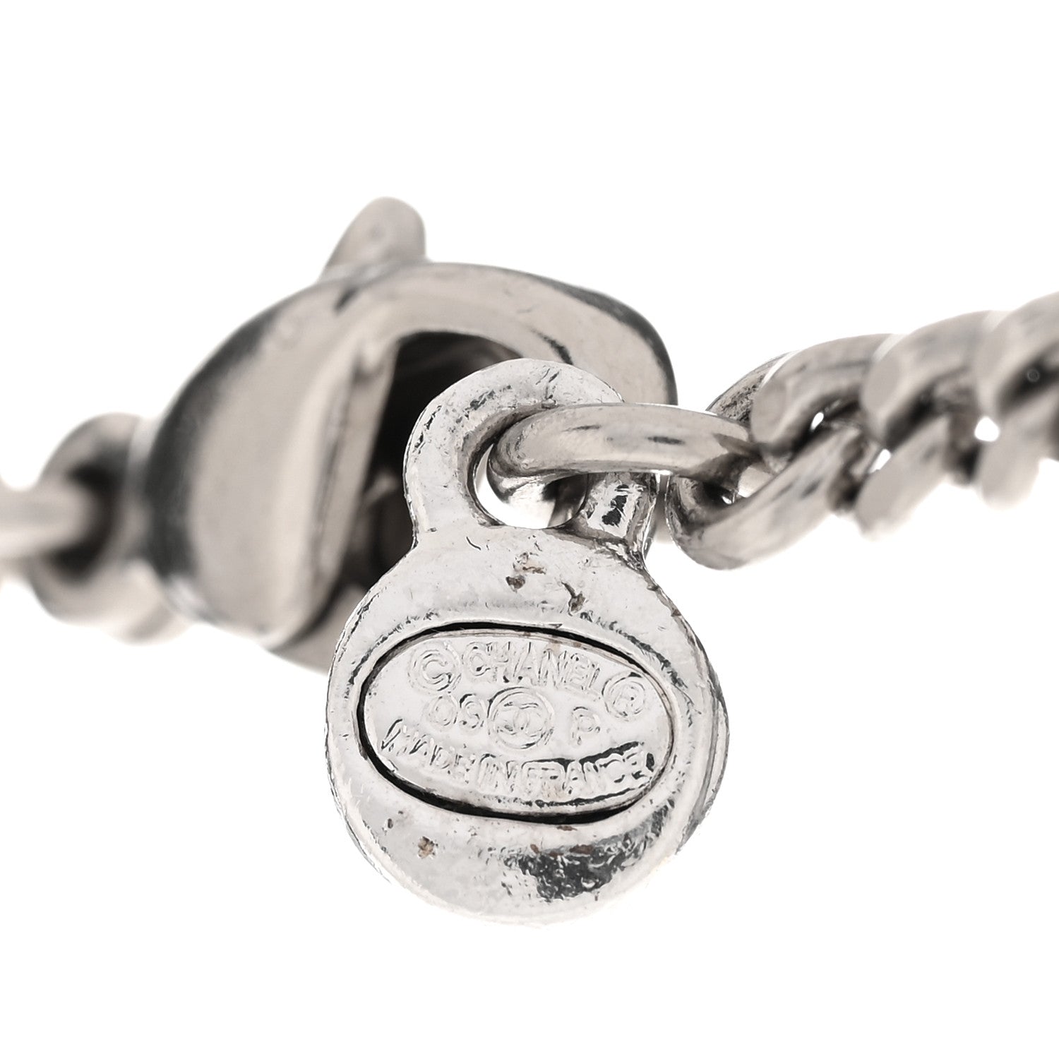 Chanel Enamel ID Dog Tag Charm Necklace Silver 5 of 5