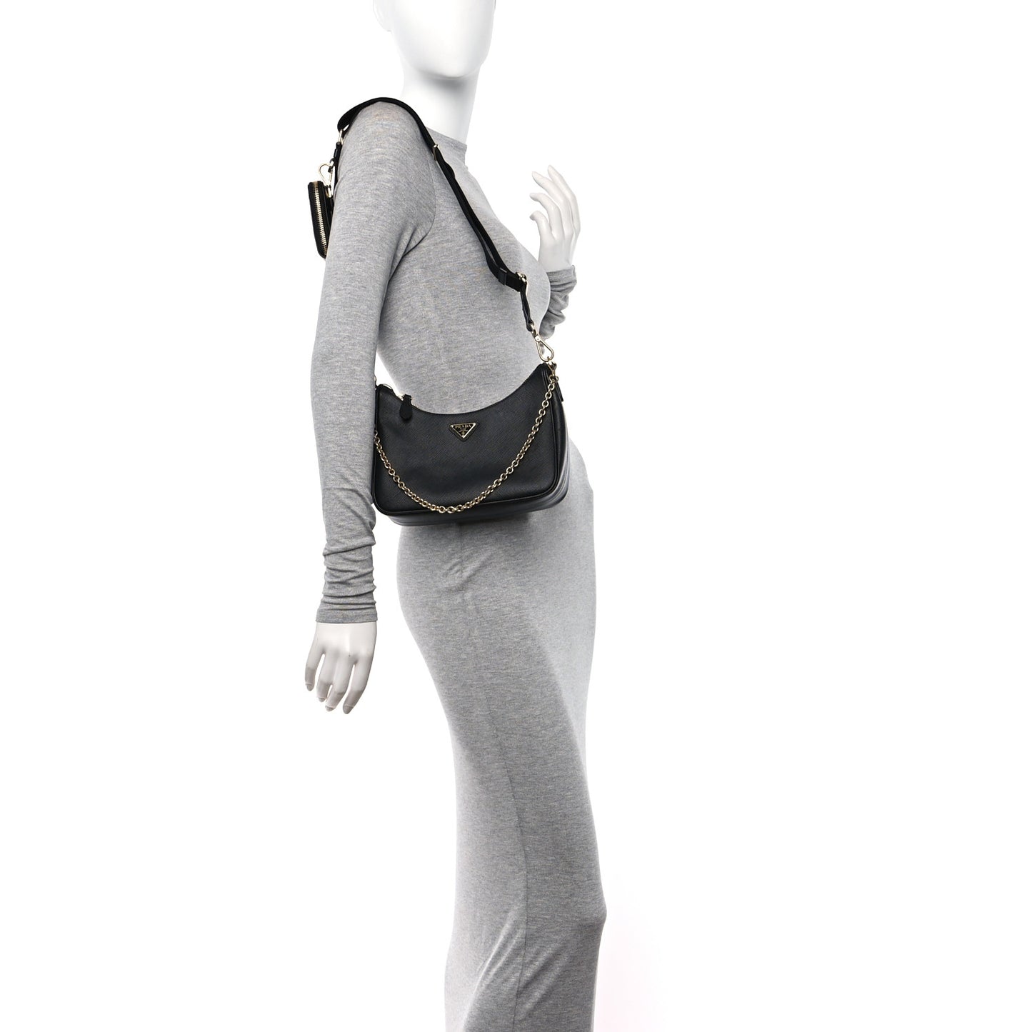Saffiano Lux Re-Edition 2005 Shoulder Bag Black