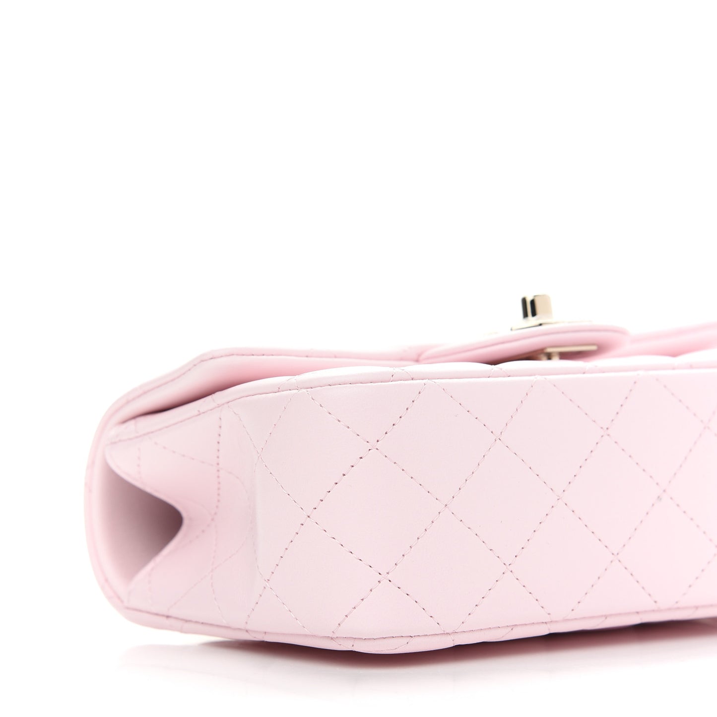 Lambskin Quilted Mini Top Handle Rectangular Flap Light Pink