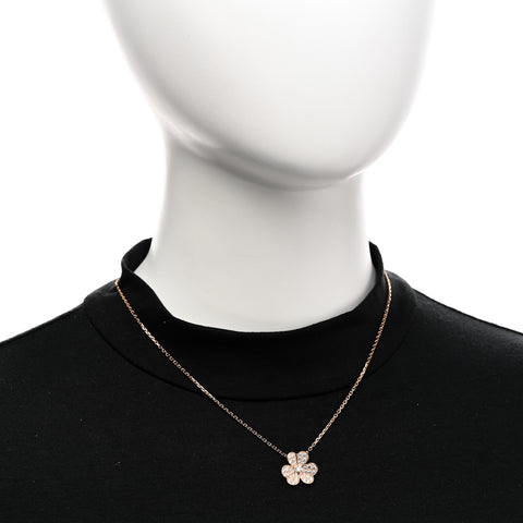 18K Rose Gold Diamond Small Frivole Pendant Pave Necklace
