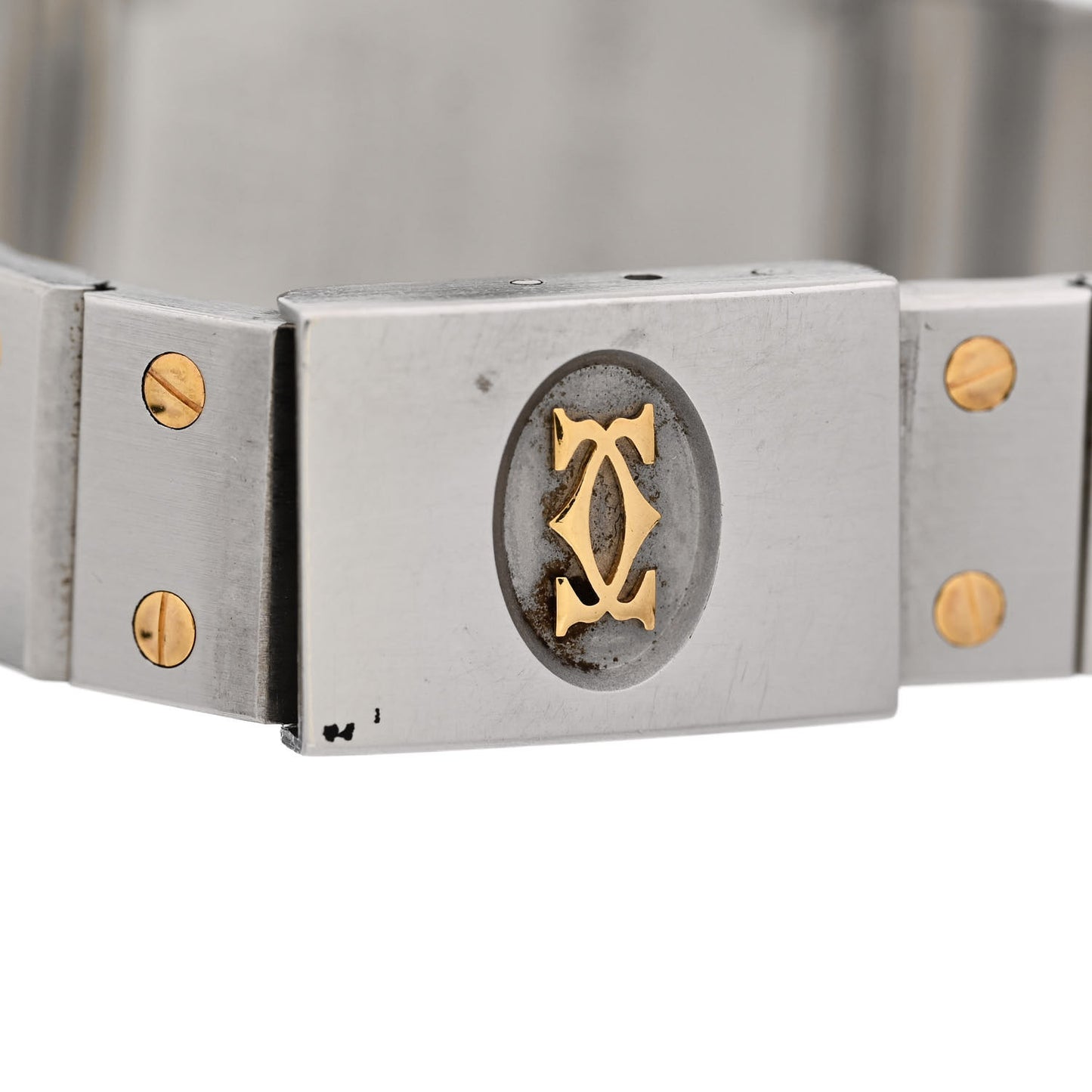 Stainless Steel 18K Yellow Gold 25mm Santos Octagon Quartz Watch