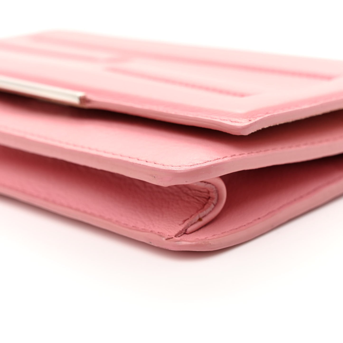 Vitello Flamingo Tube Wallet on Chain Pink