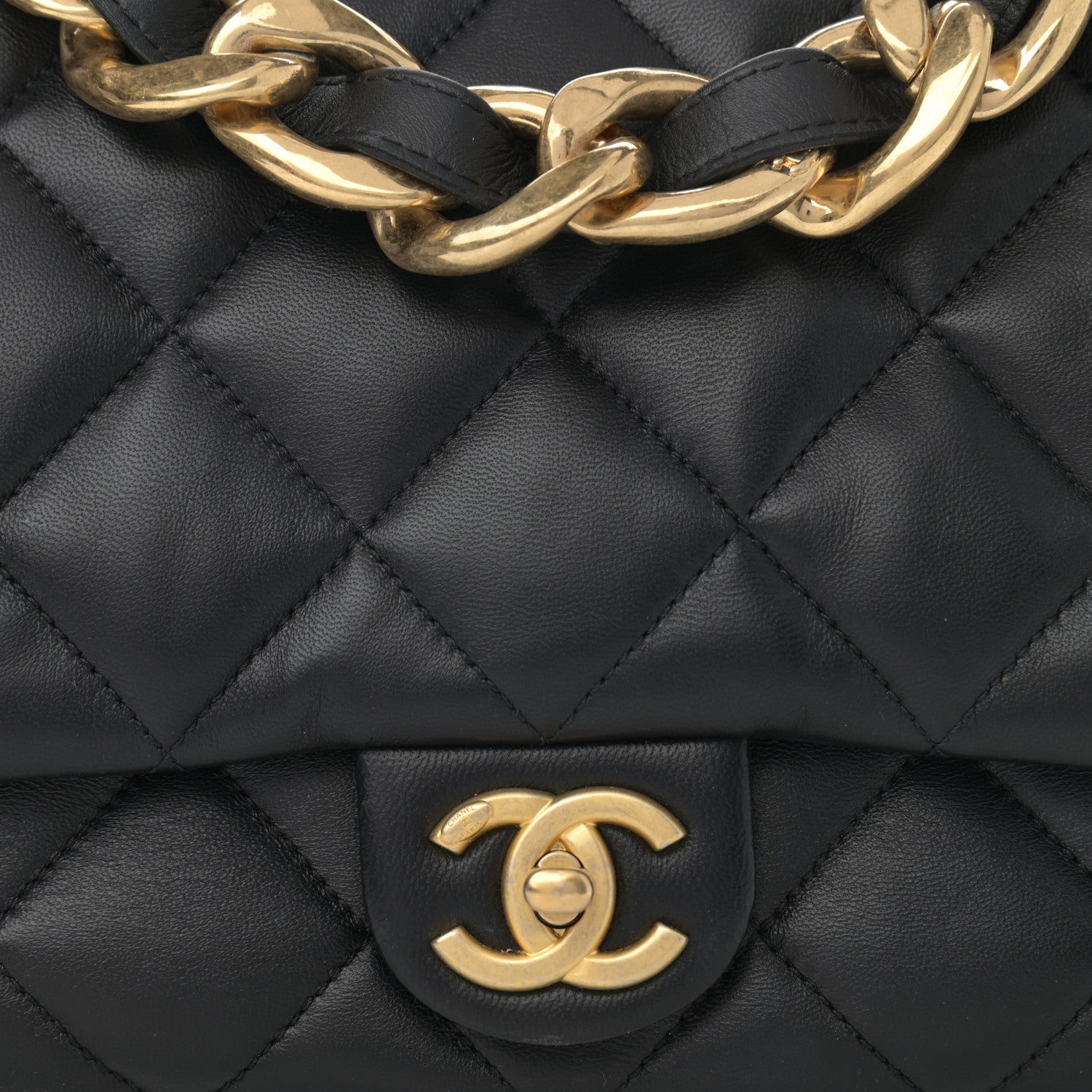 Chanel Lambskin Quilted Large CC Funky Town Flap Black 8 of 12