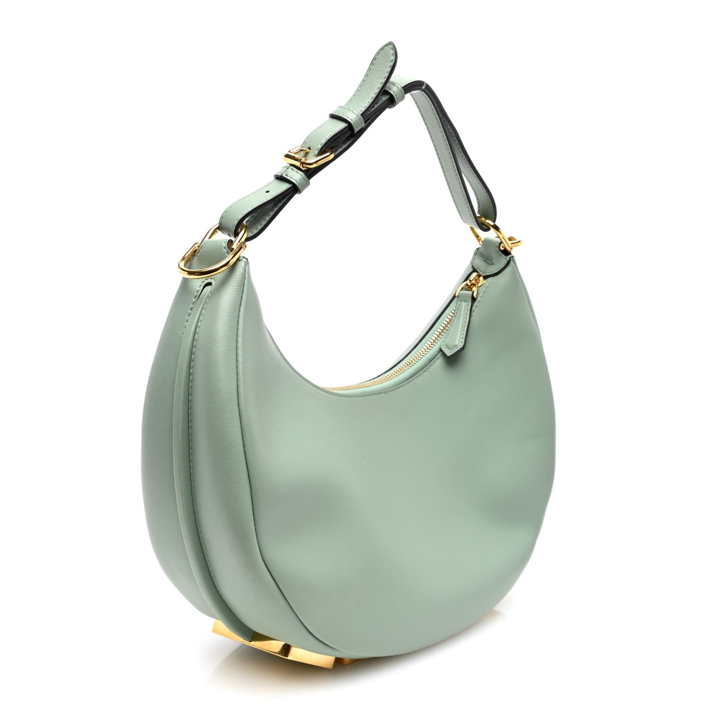 Vitello Grace Matte Small Fendigraphy Hobo Bag Menta