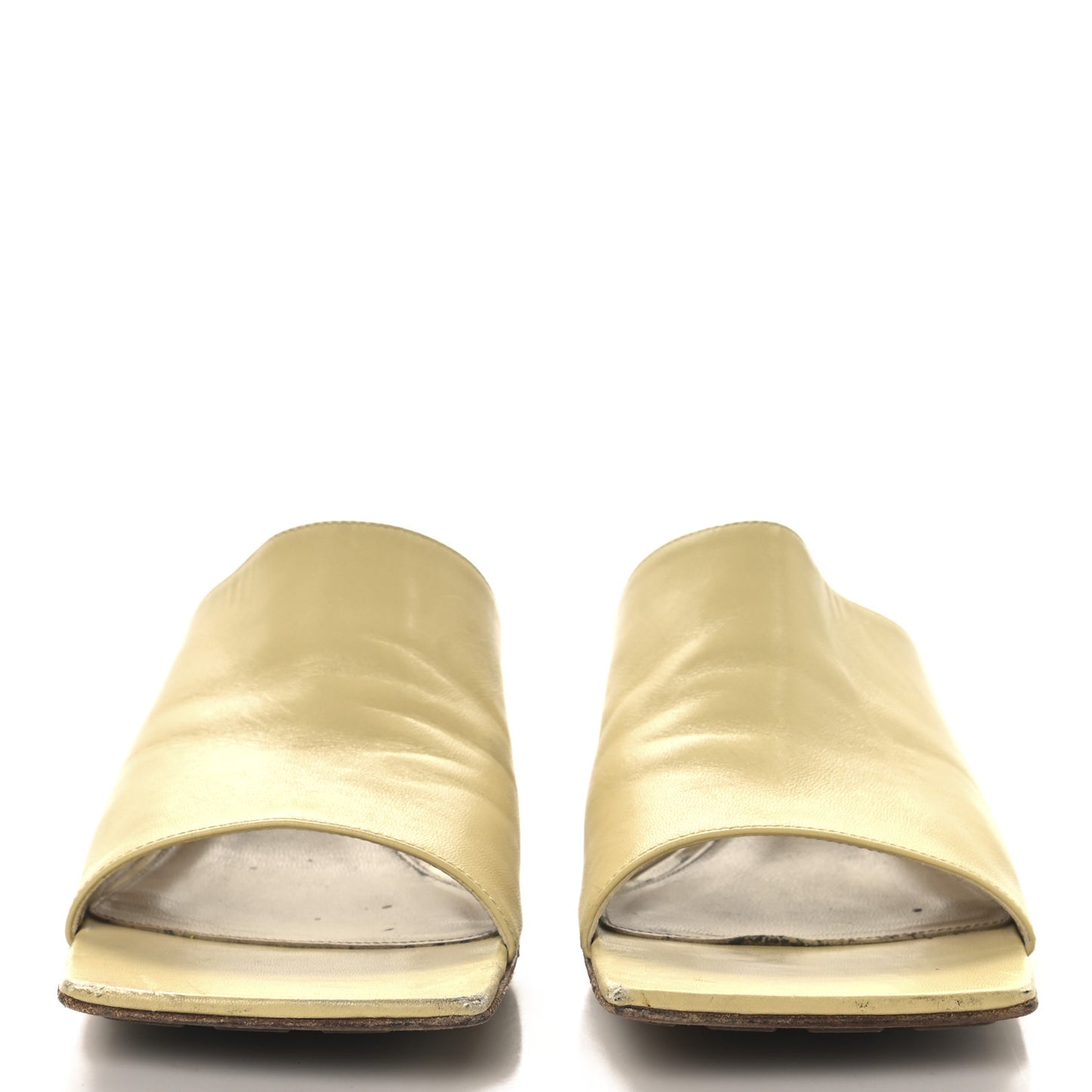 Lambskin Stretch Mule Sandals 37 Moon Beam