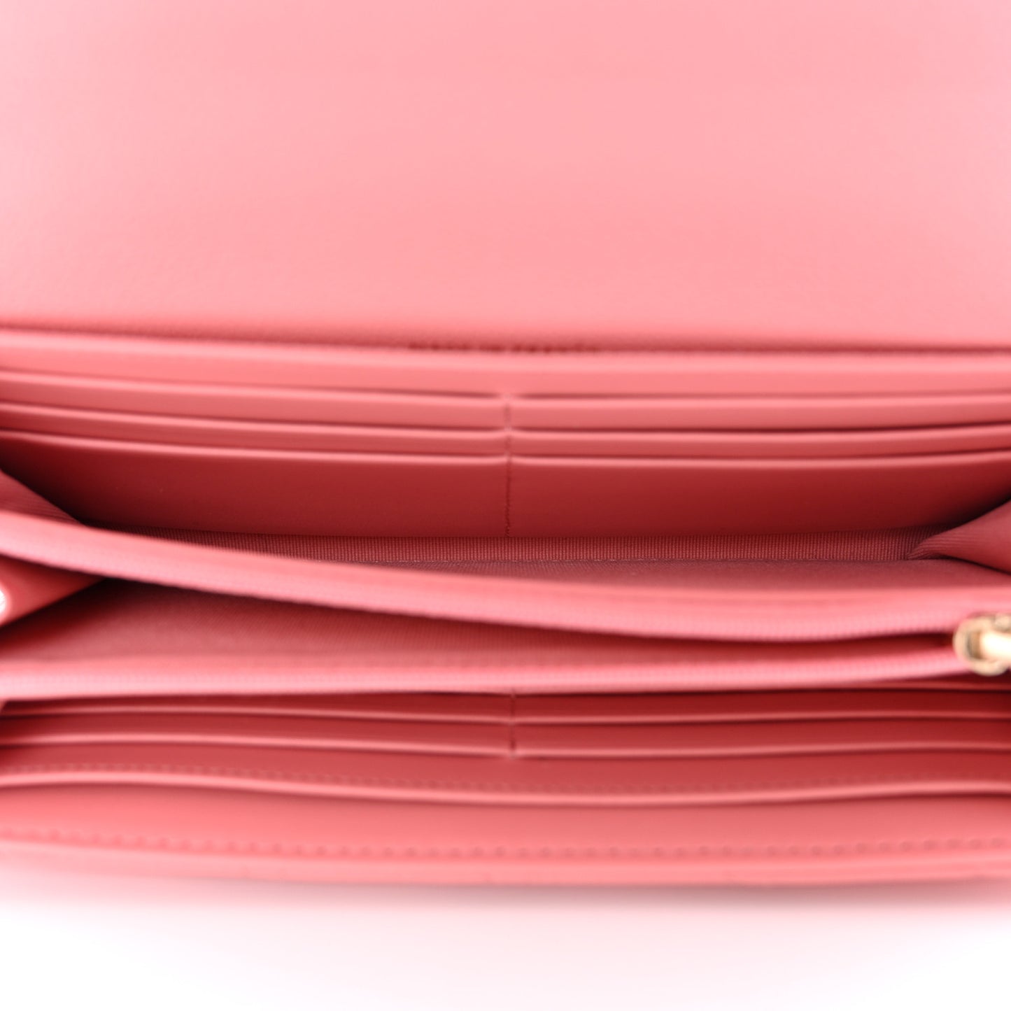 Caviar Quilted Large Gusset Flap Wallet Pink