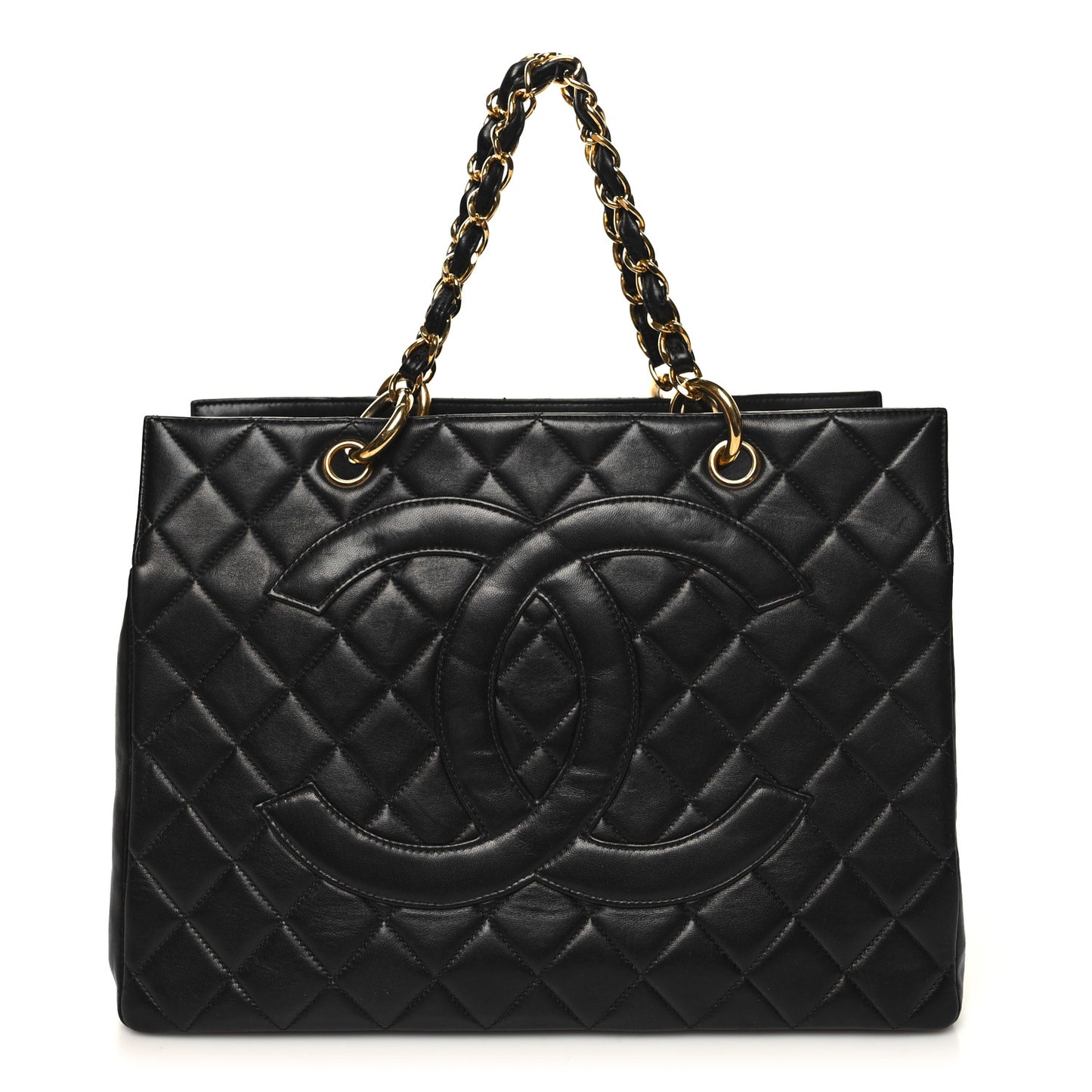 Lambskin Quilted Timeless CC Tote Black