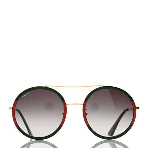 Metal Round Frame Sunglasses GG0061S Green Red