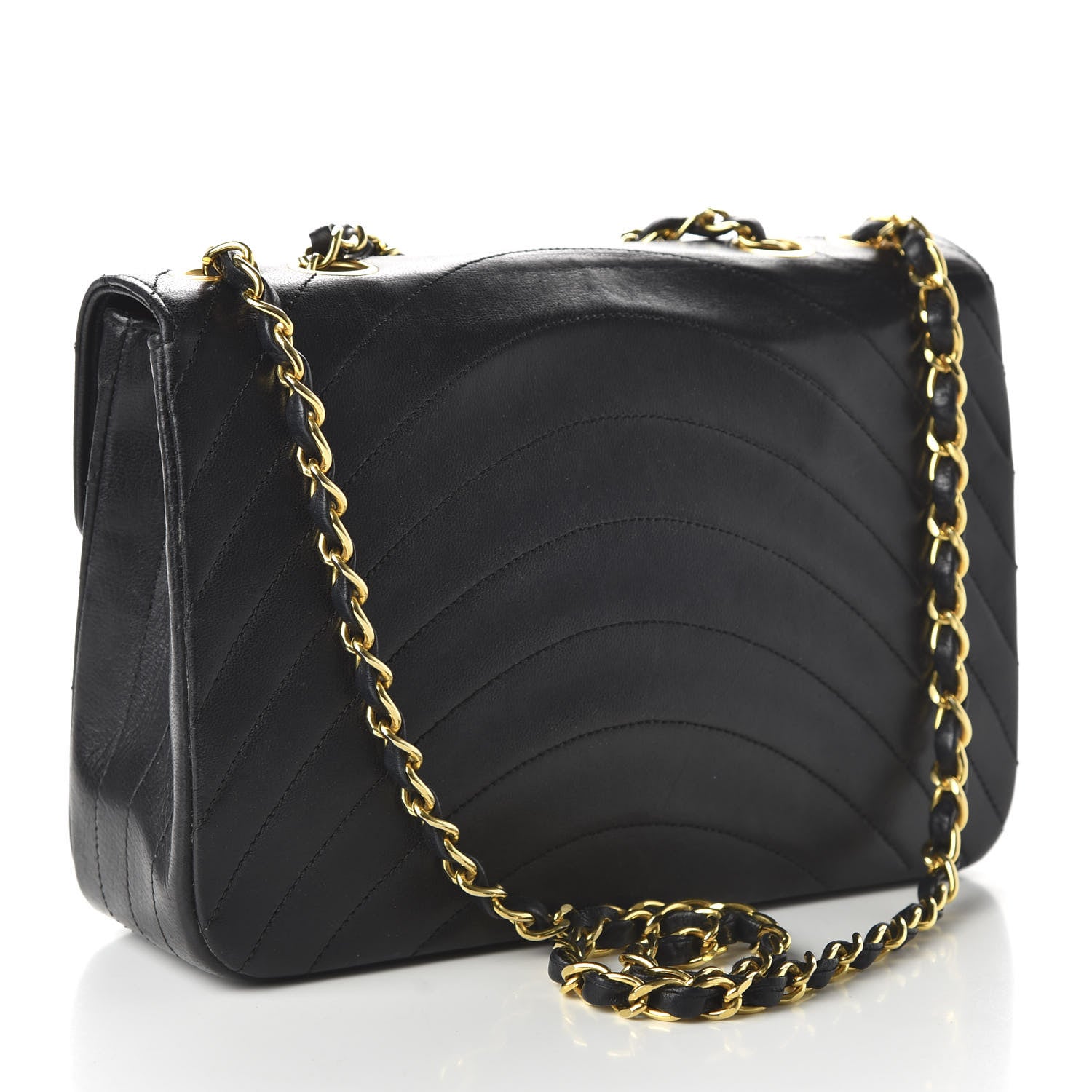 Chanel Lambskin Ribbon Quilted Small Single Flap Black 3 of 10
