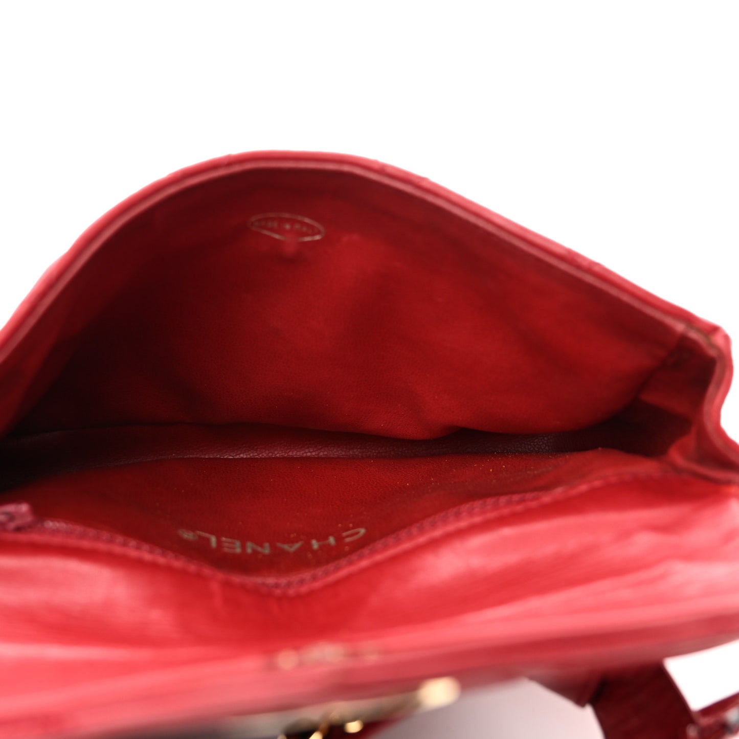 Lambskin Quilted Flap Waist Belt Bag 75 30 75 30 Red