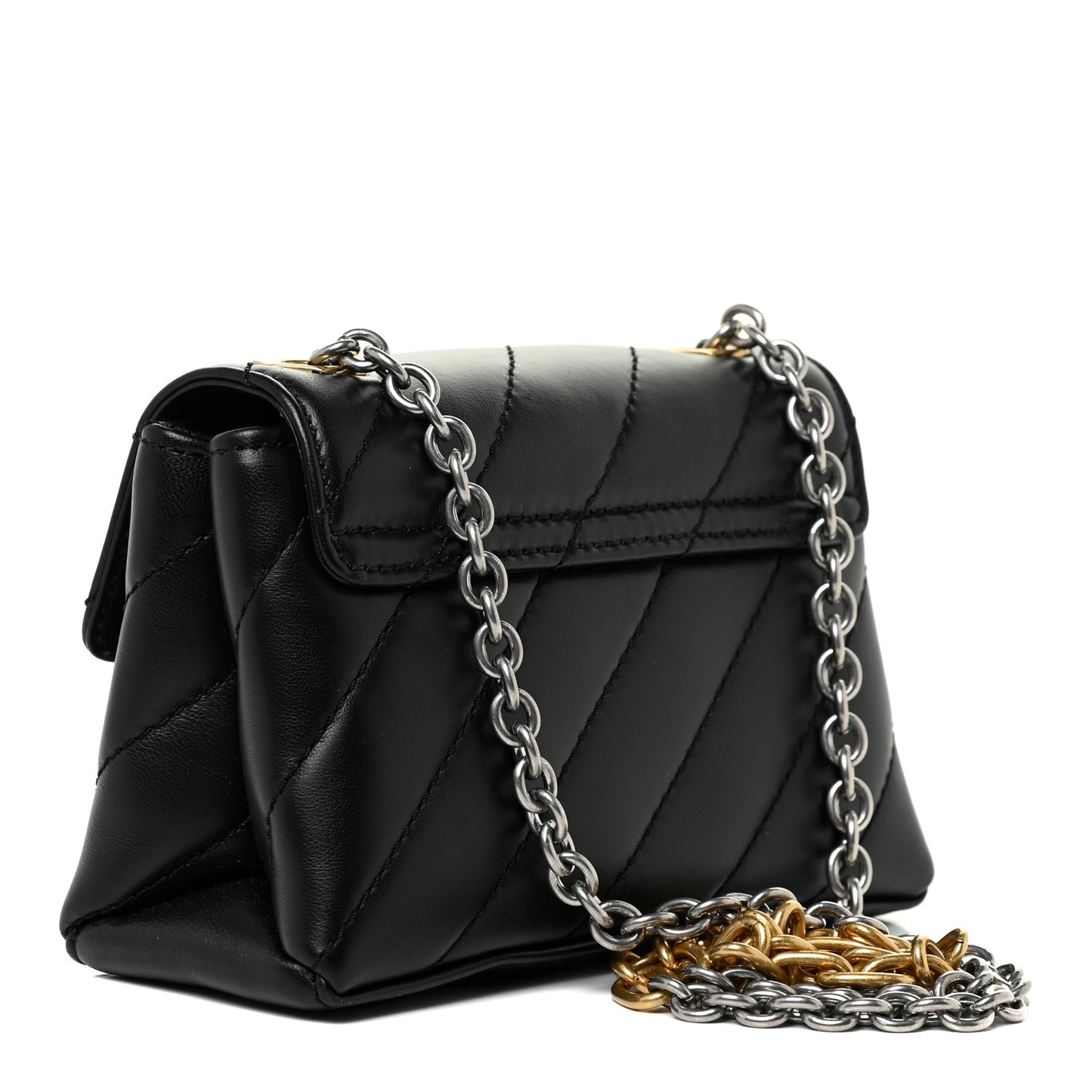 Calfskin Diagonal Quilted Jackhammer 17 Shoulder Bag Black