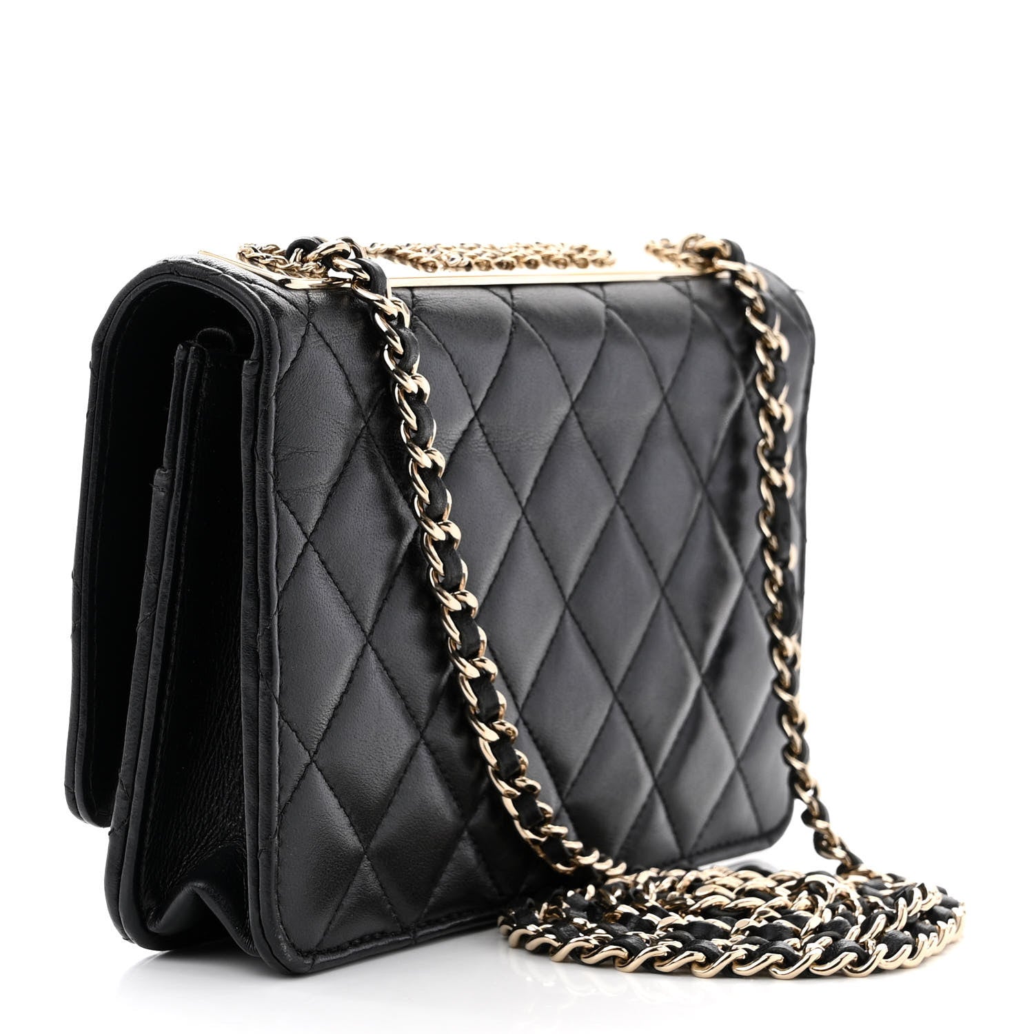 Chanel Lambskin Quilted Trendy CC Wallet On Chain WOC Black 3 of 12