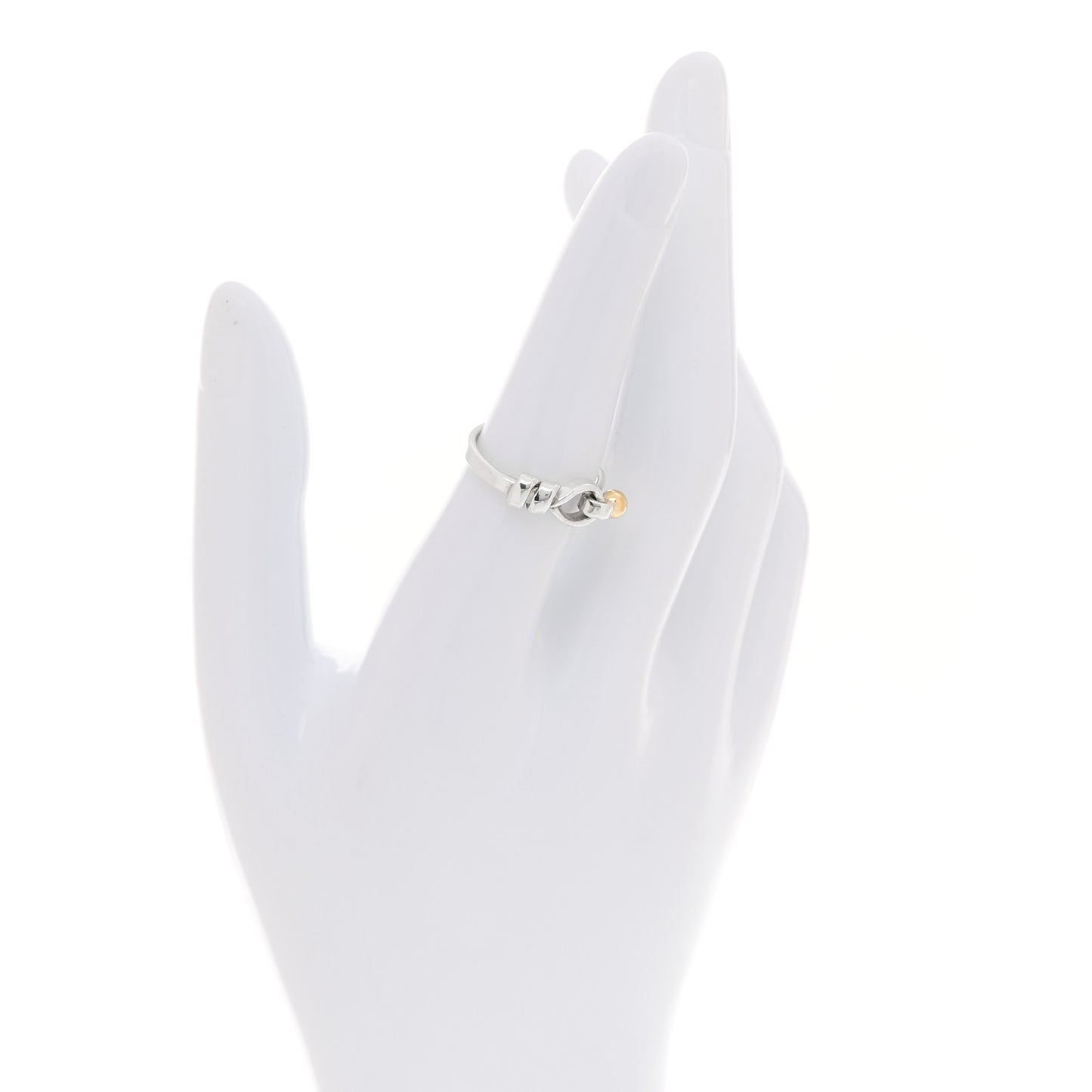 Sterling Silver 18K Yellow Gold Hook Ring 53 6.25