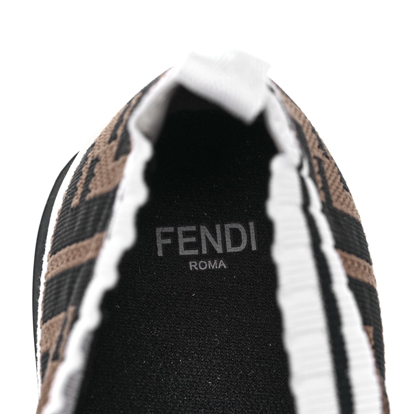 Stretch Yarn FF Stiff Band Rockoko Sneakers 36 White Black Tobacco