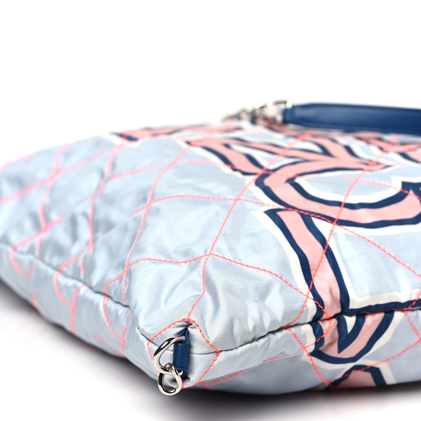 Nylon Stitched Printed Logo Shopping Bag Multicolor
