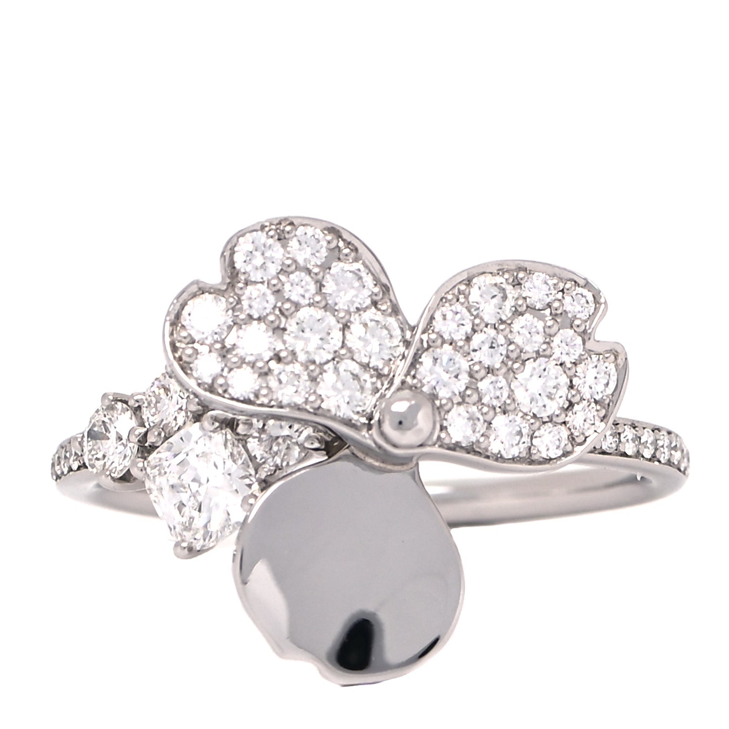 Platinum Diamond Paper Flowers Mixed Cluster Ring 52 6
