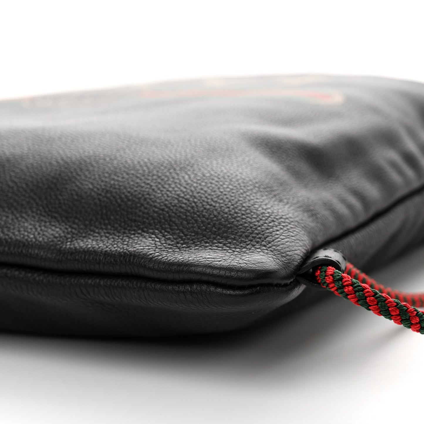 Calfskin Logo Drawstring Backpack Black