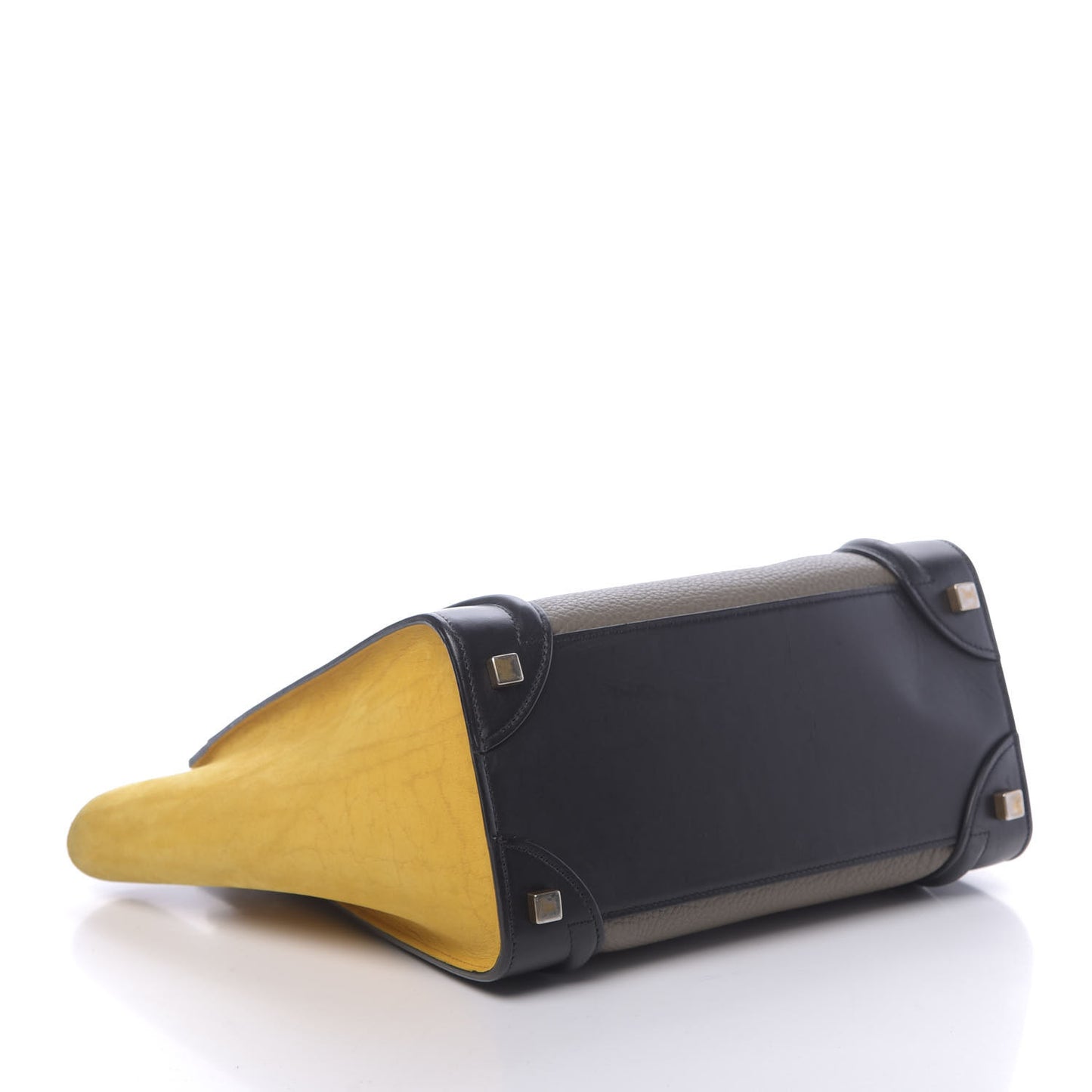 Drummed Calfskin Suede Tri-color Micro Luggage Amber