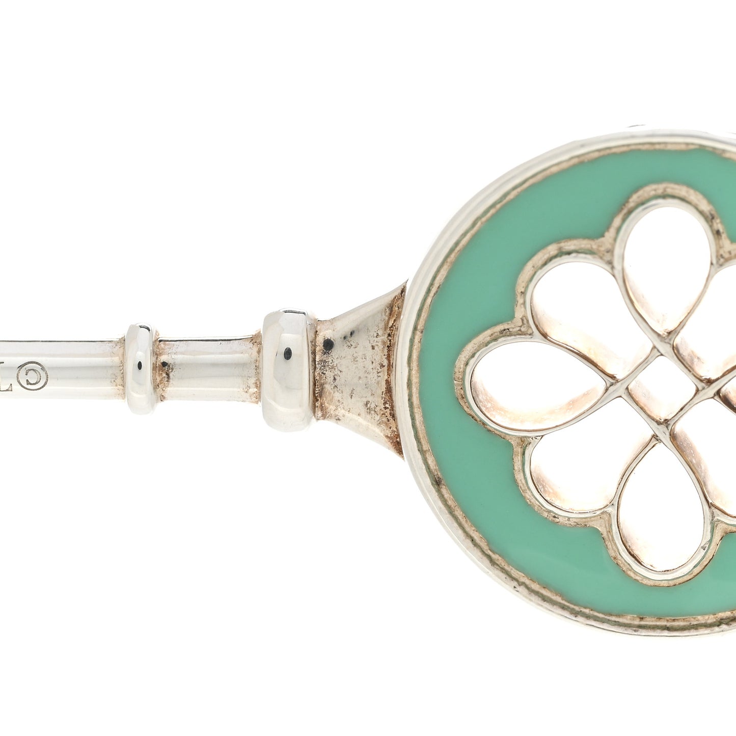 Sterling Silver Enamel Knot Key Pendant Blue