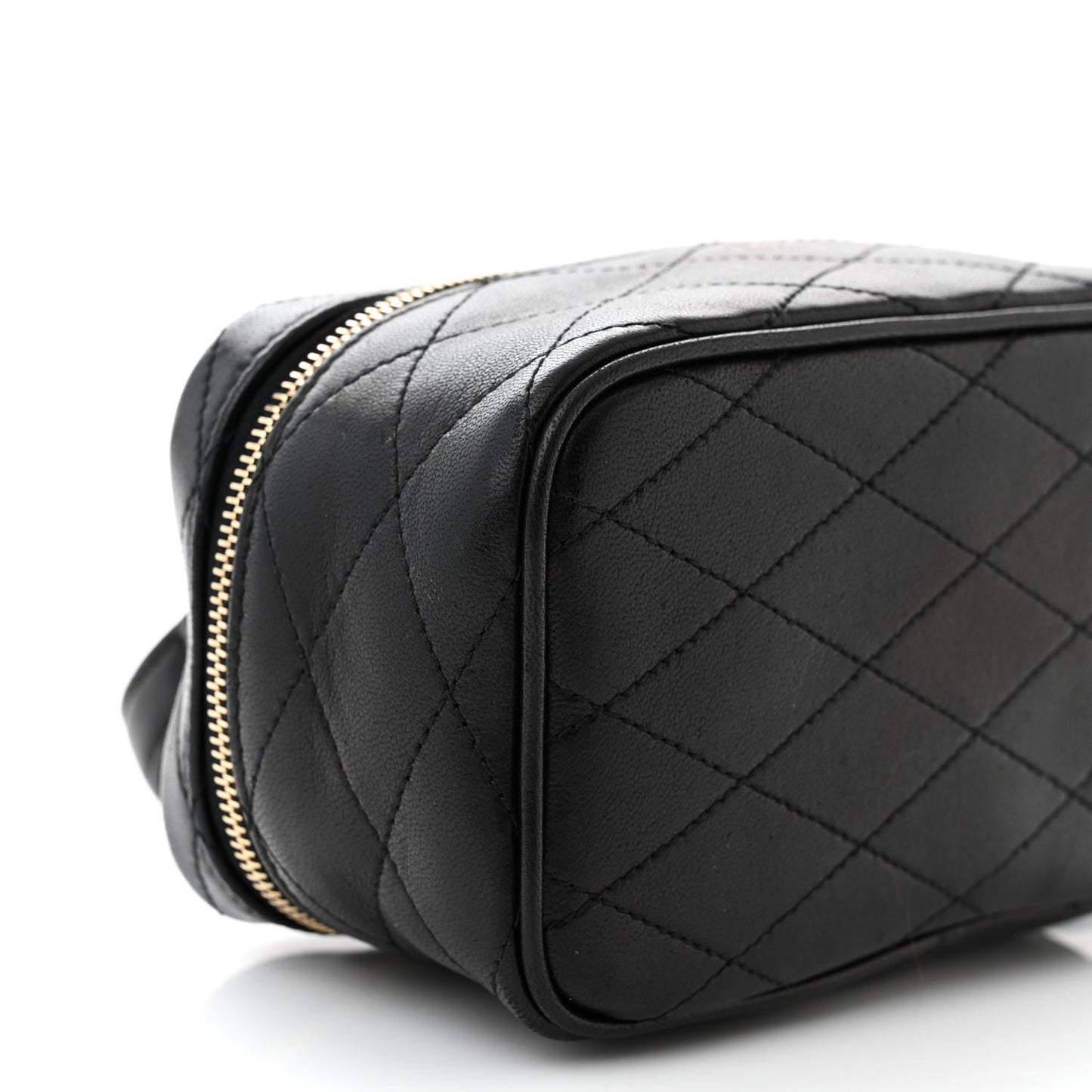 Grain De Poudre Quilted Vanity Bag Top Handle Black
