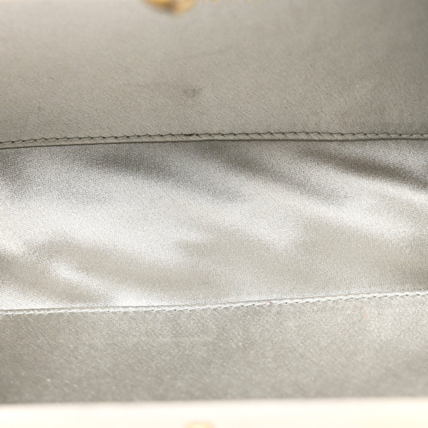 Satin Intreccio Knot Clutch Light Grey