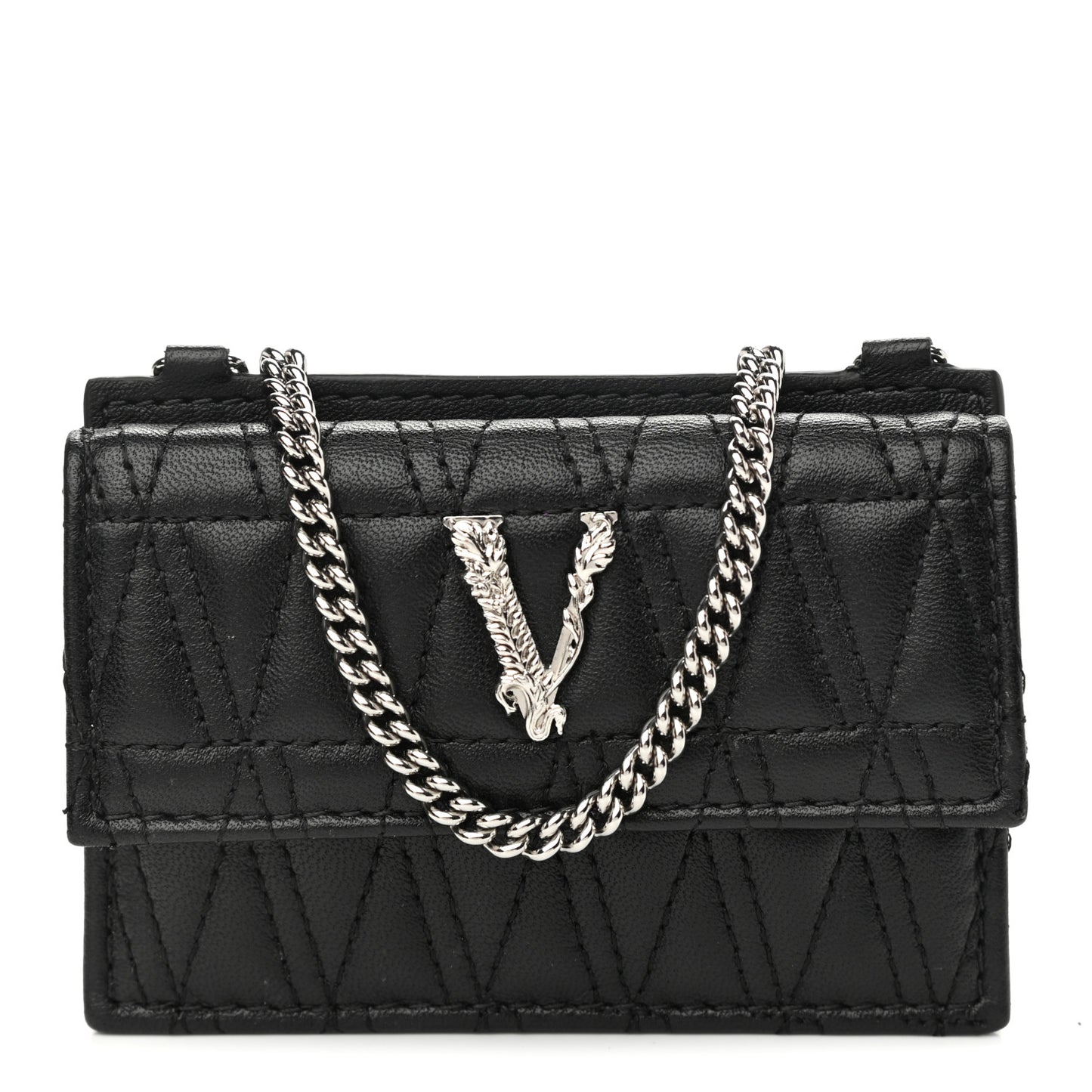 Nappa Quilted Virtus Evening Bag Black
