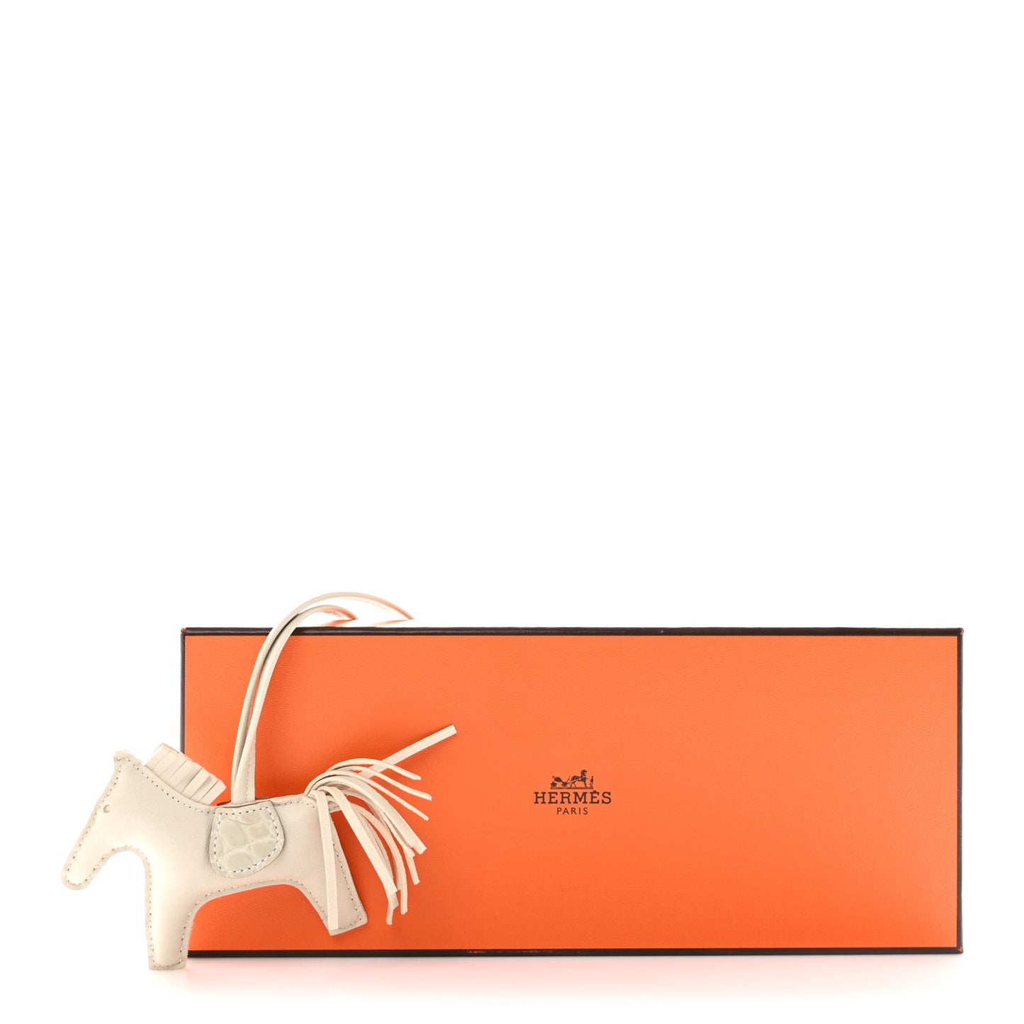 Milo Lambskin Matte Alligator Touch Grigri Rodeo Horse Bag Charm PM Craie Nata Beton