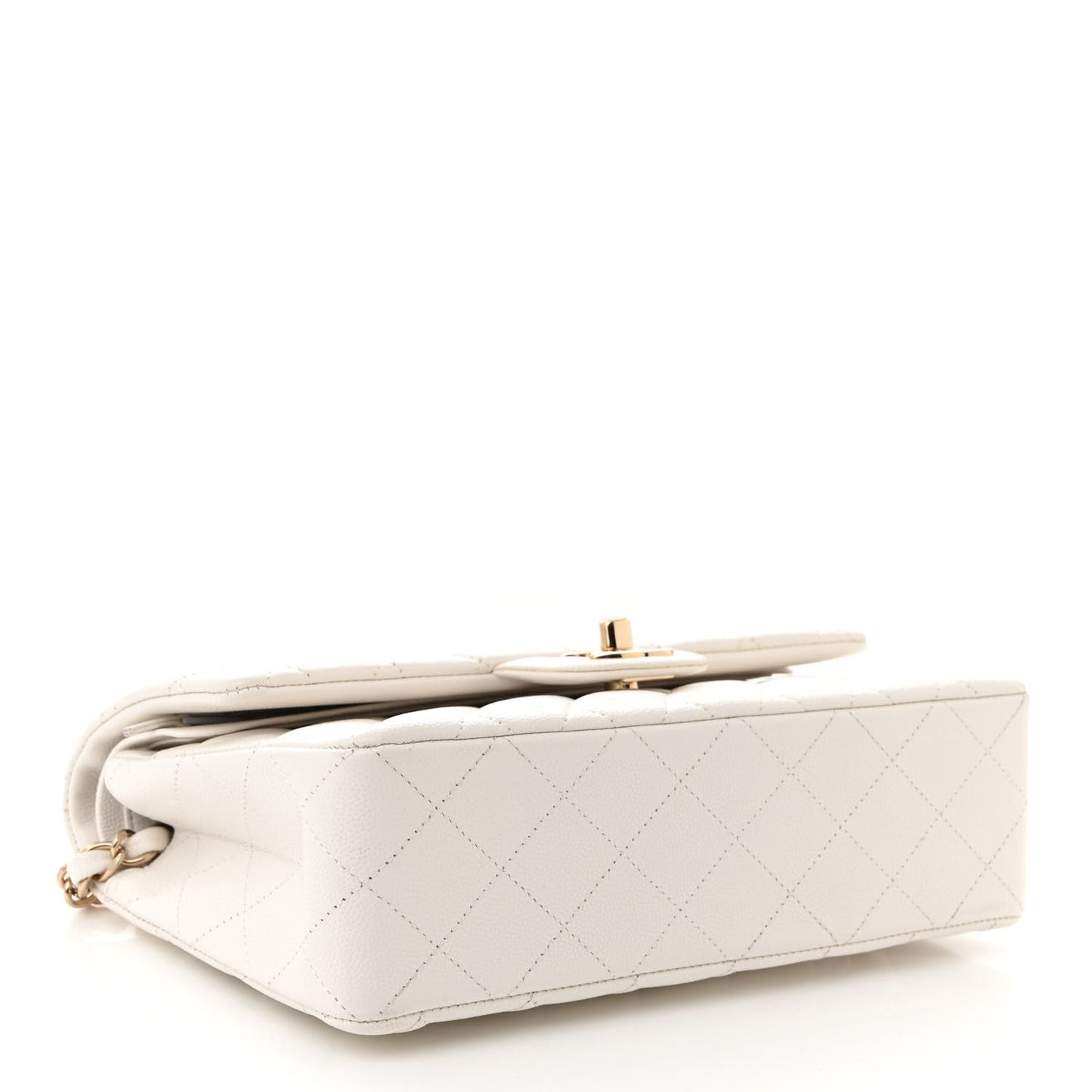Caviar Quilted Small Double Flap White