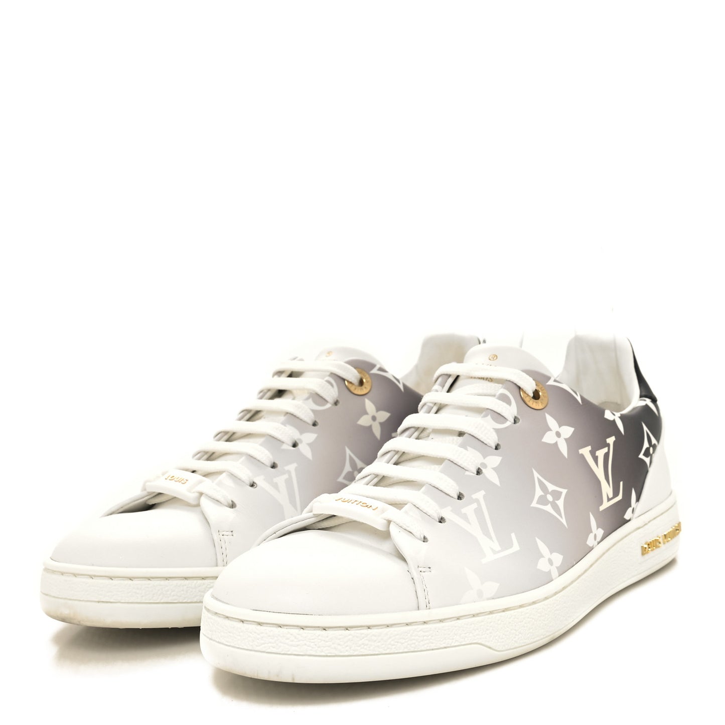 Calfskin Monogram Frontrow Sneakers 37 White Black