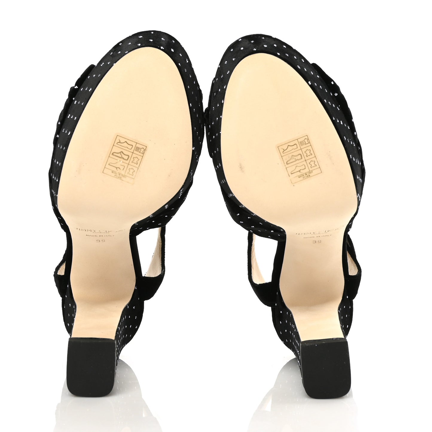 Velvet Glitter Spotted Velvet Heloise Pumps 39 Black Silver