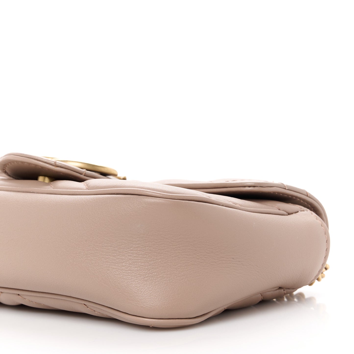 Calfskin Matelasse Super Mini GG Marmont Shoulder Bag Porcelain Rose