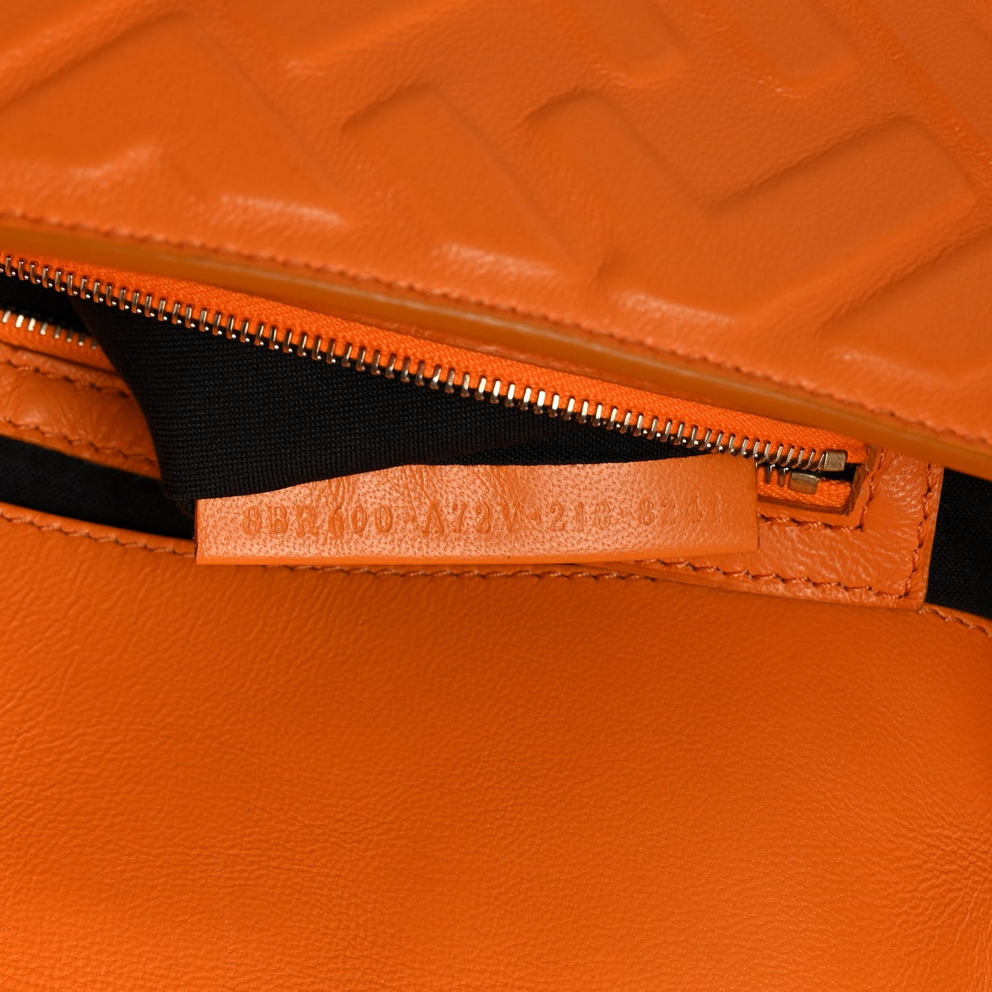 Nappa FF 1974 Embossed Baguette Clementine