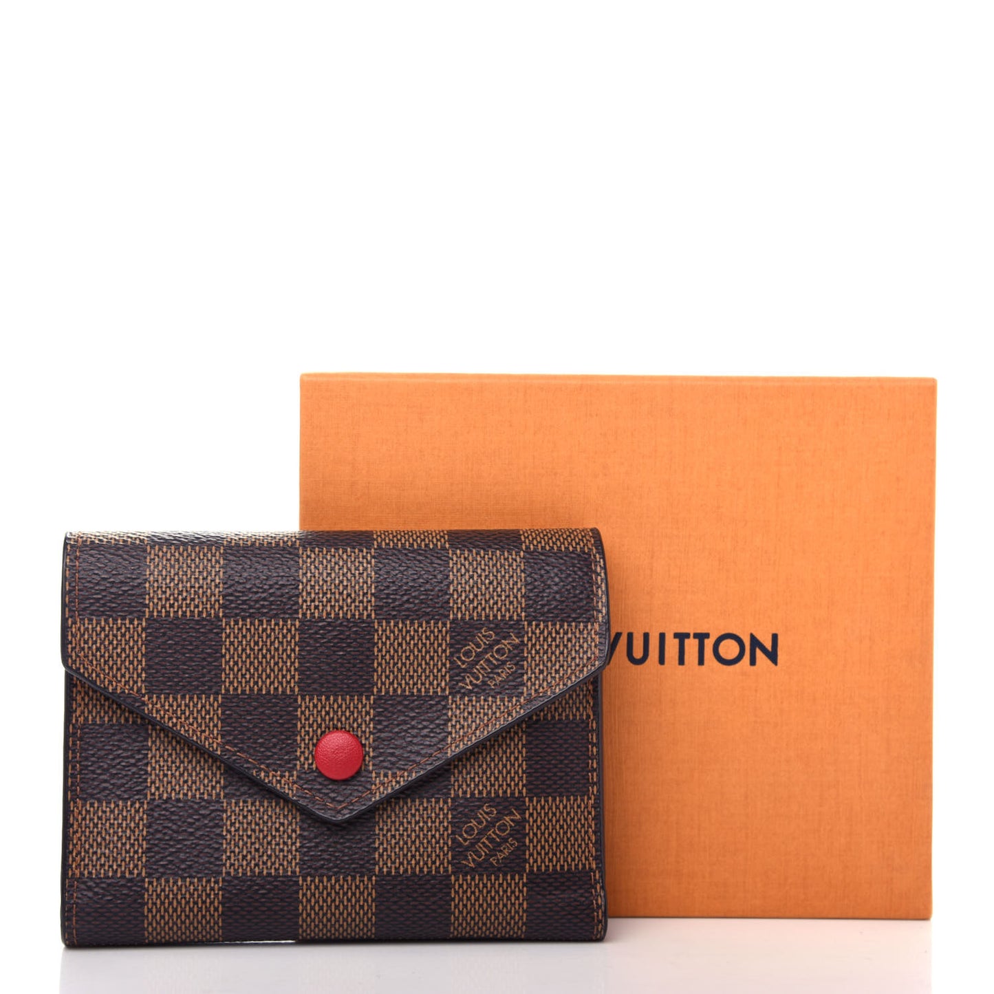 Damier Ebene Victorine Wallet Red